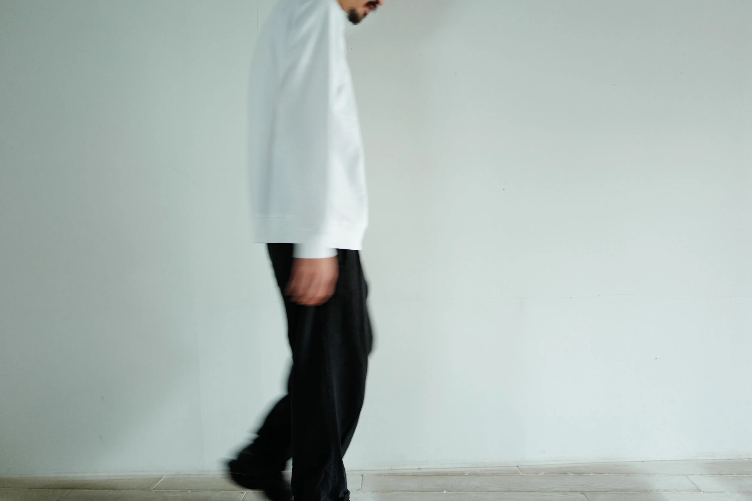 COMOLI INLAY LONG SLEEVE CREW&nbsp;