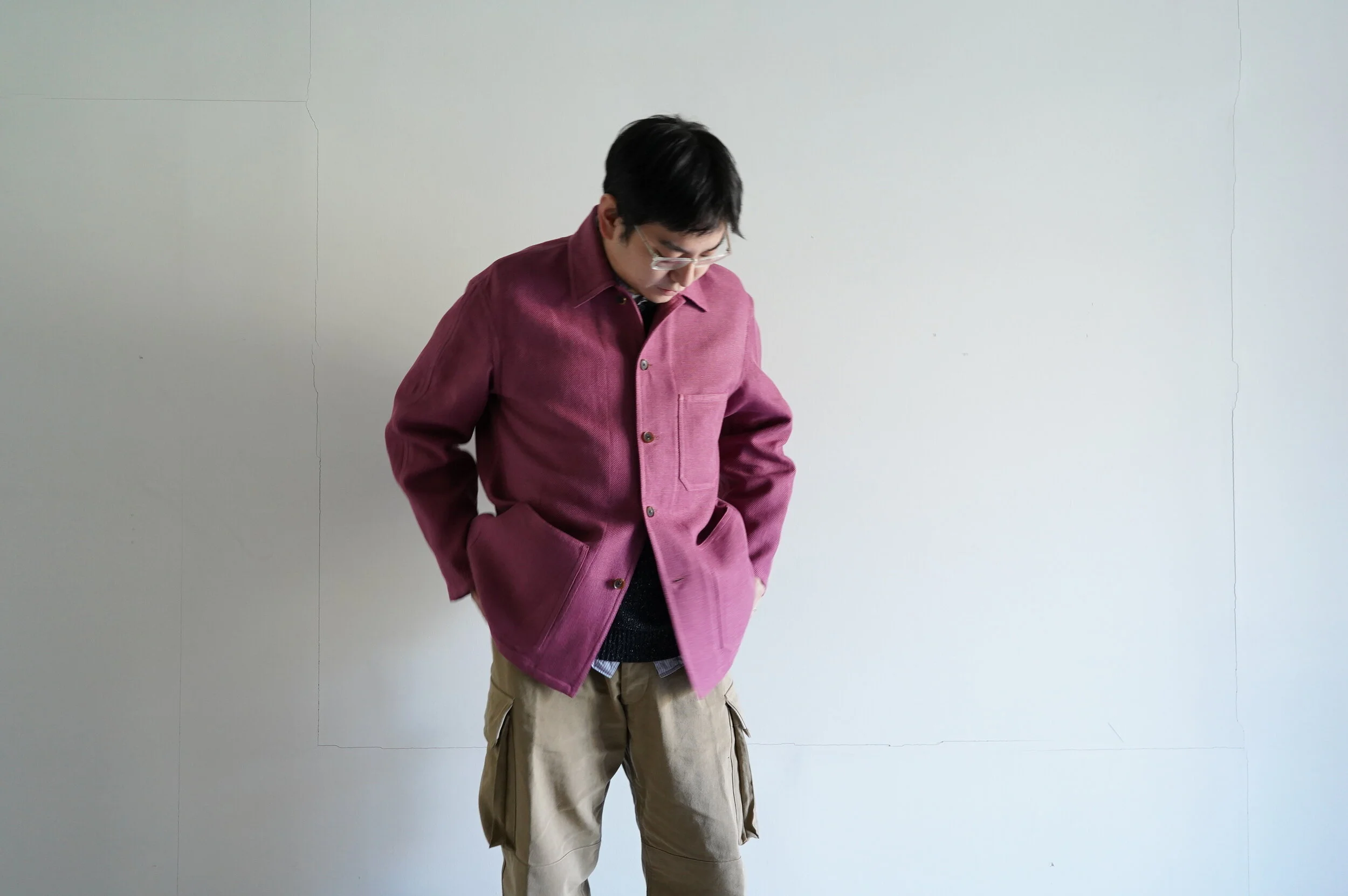 AURALEE LINEN COTTON DOUBLE FACE BIG COVER-ALL