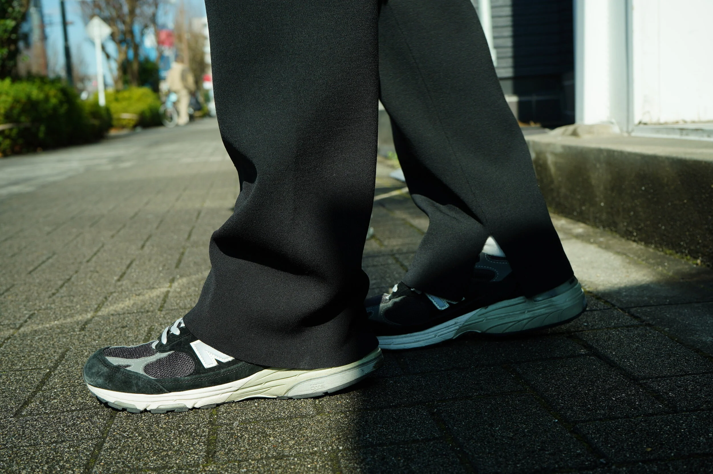 AURALEE WOOL RECYCLE POLYESTER HIGH GAUGE RIB KNIT PANTS