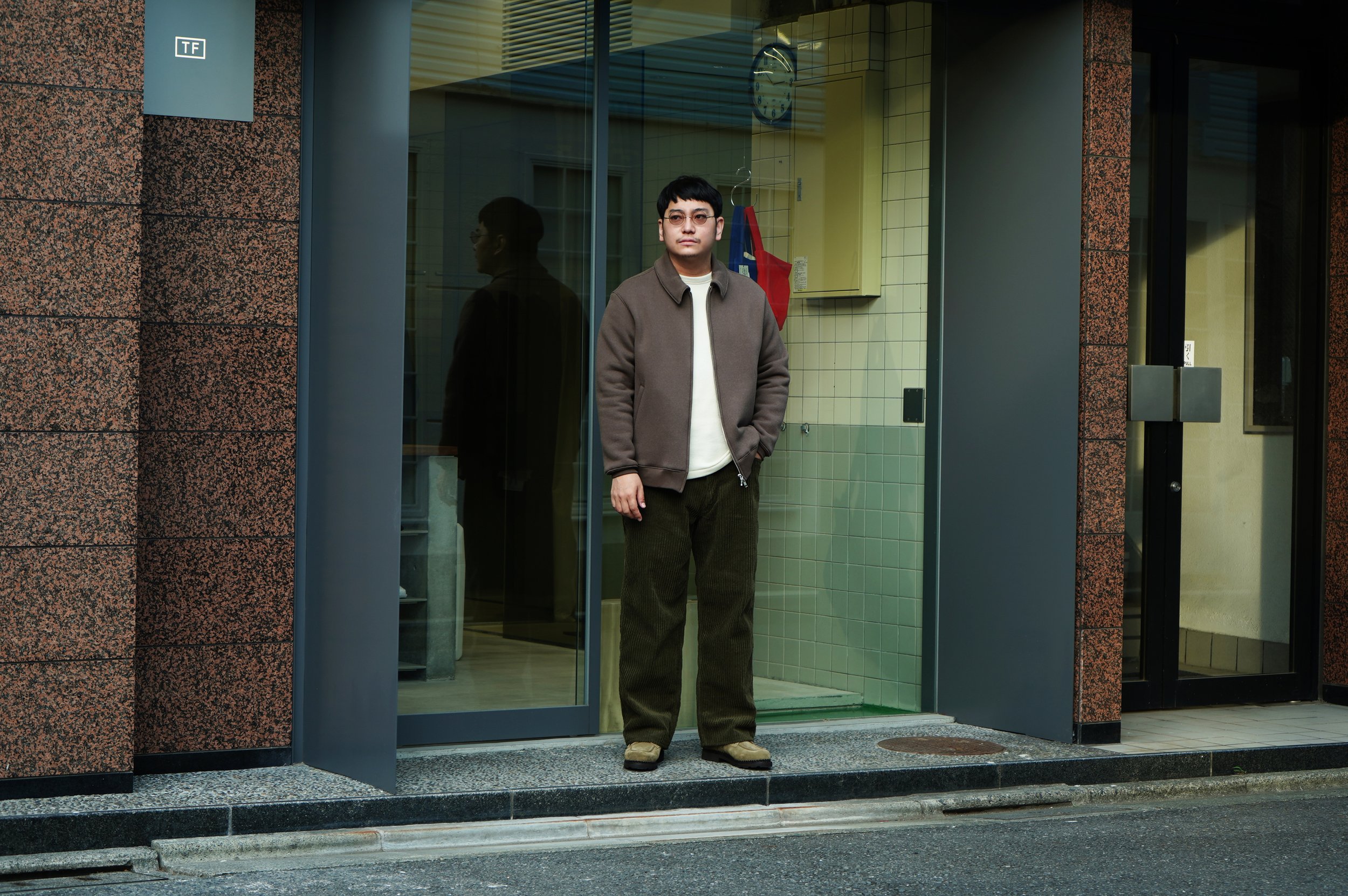 Cale ブラックメリノウール裏毛ブルゾン