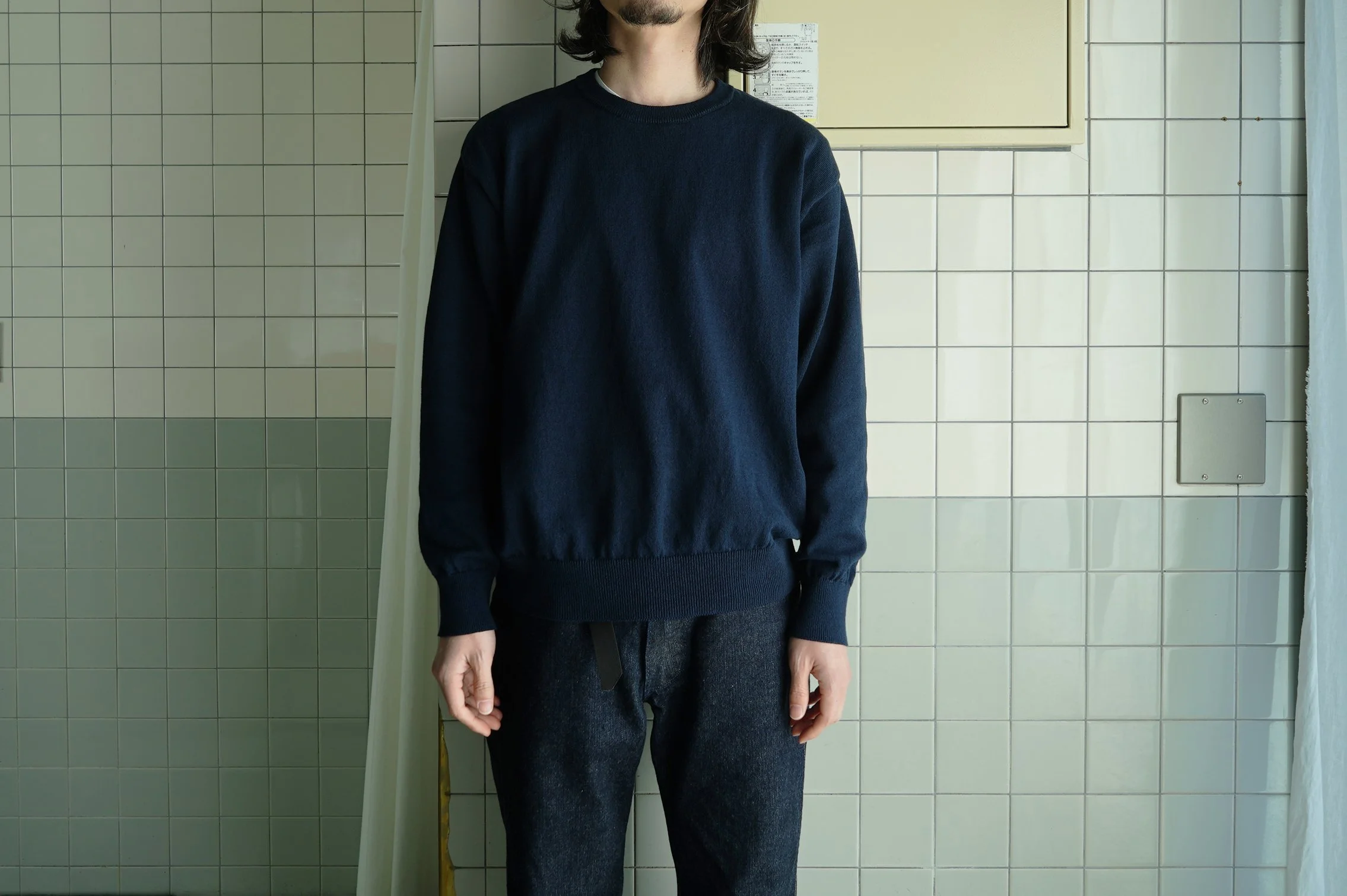 wave cotton crew neck knit の組み合わせいろいろ