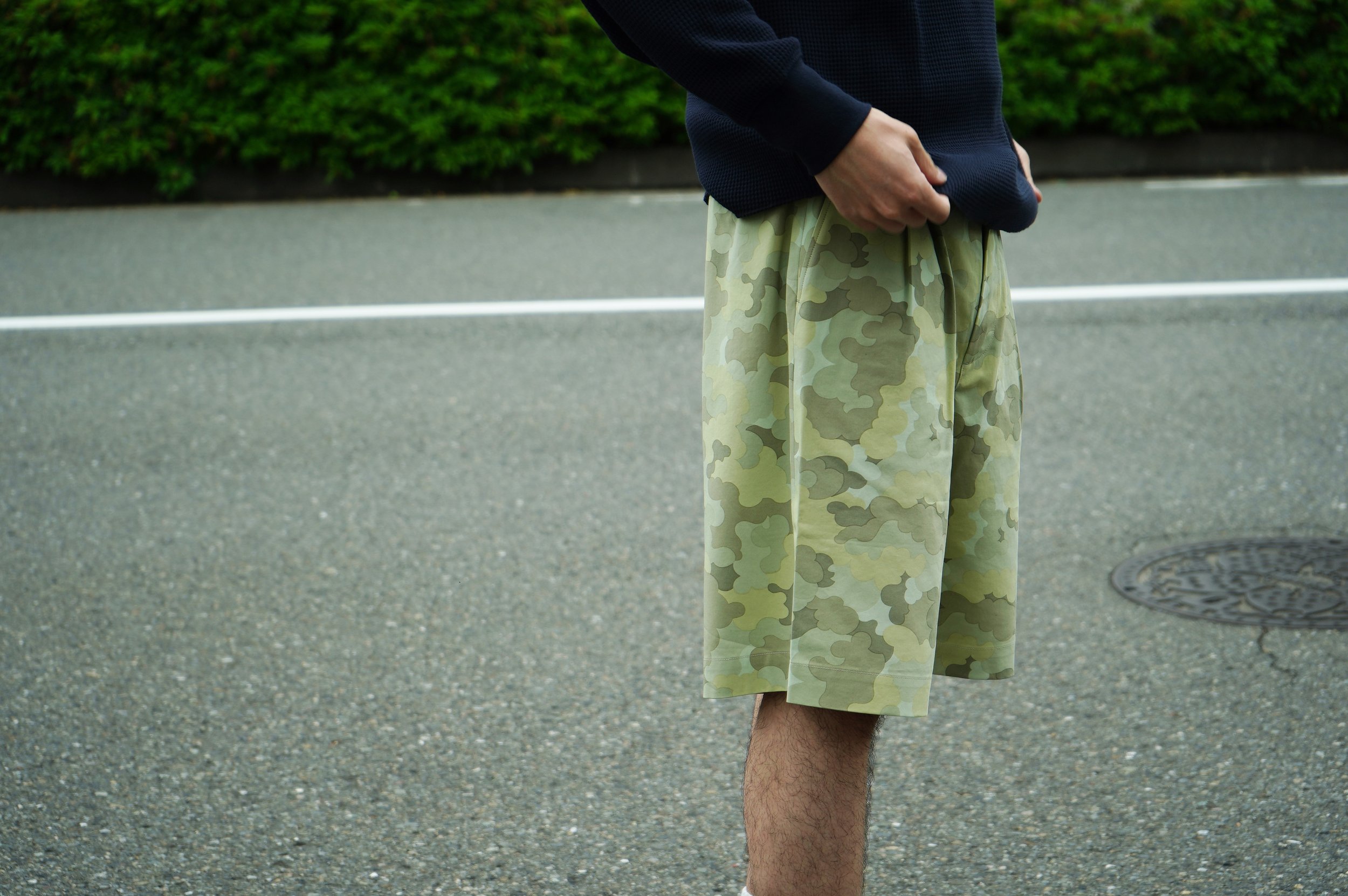 AURALEE WASHED FINX CAMOUFLAGE TWILL GABARDINE SHORTS — TF Blog