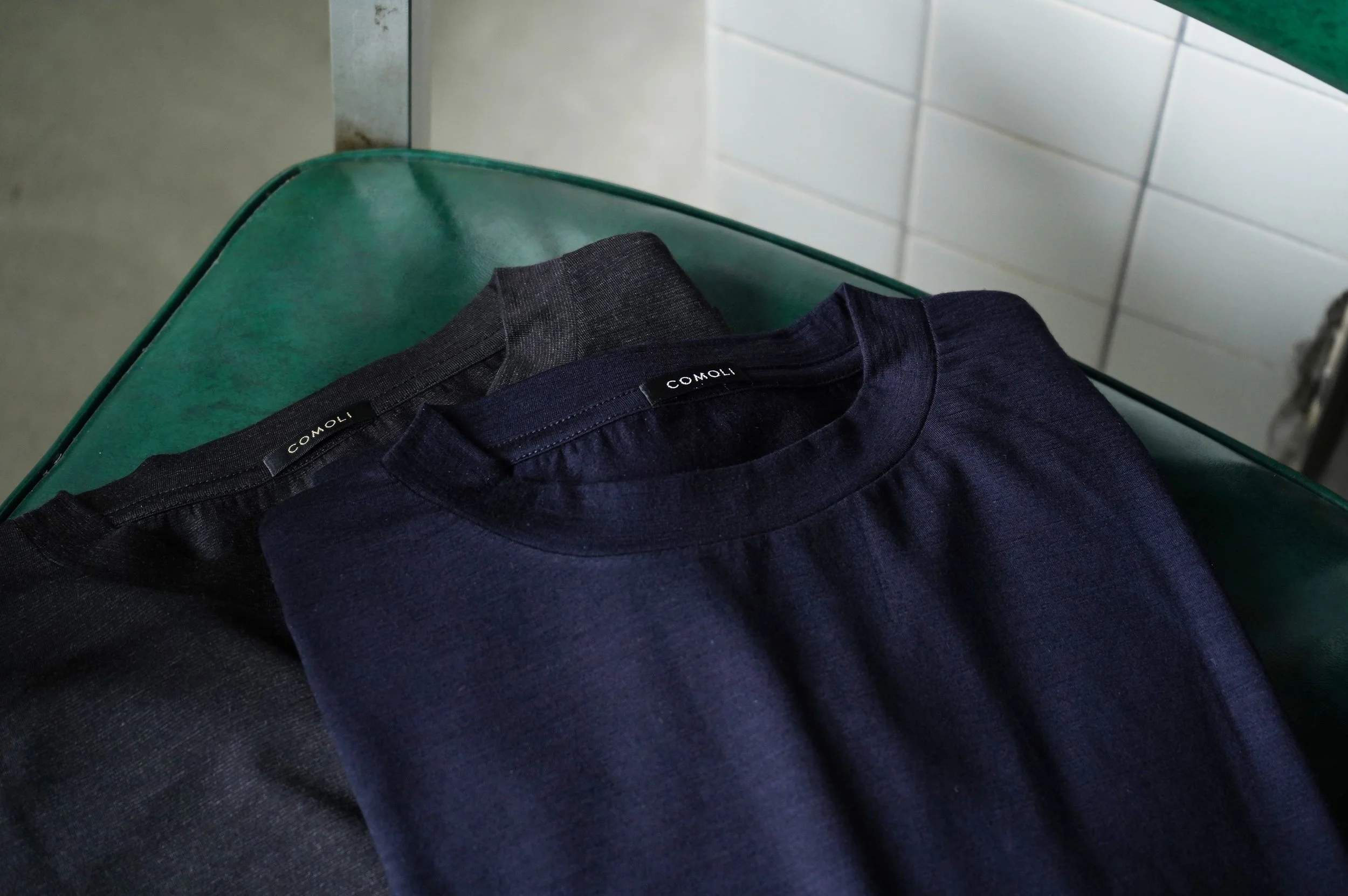 サマーウールの長袖クルー