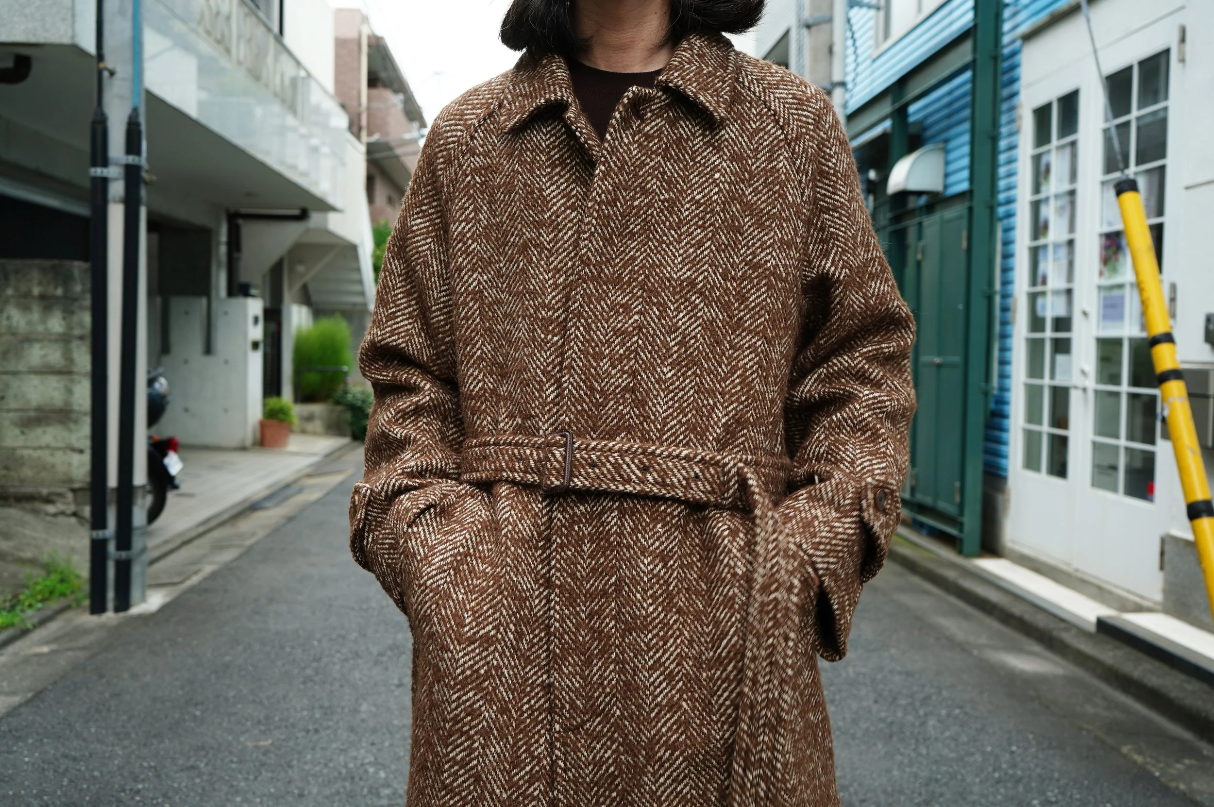 AURALEE WOOL ALPACA HERRINGBONE TWEED SOUTIEN COLLAR COAT — TF Blog