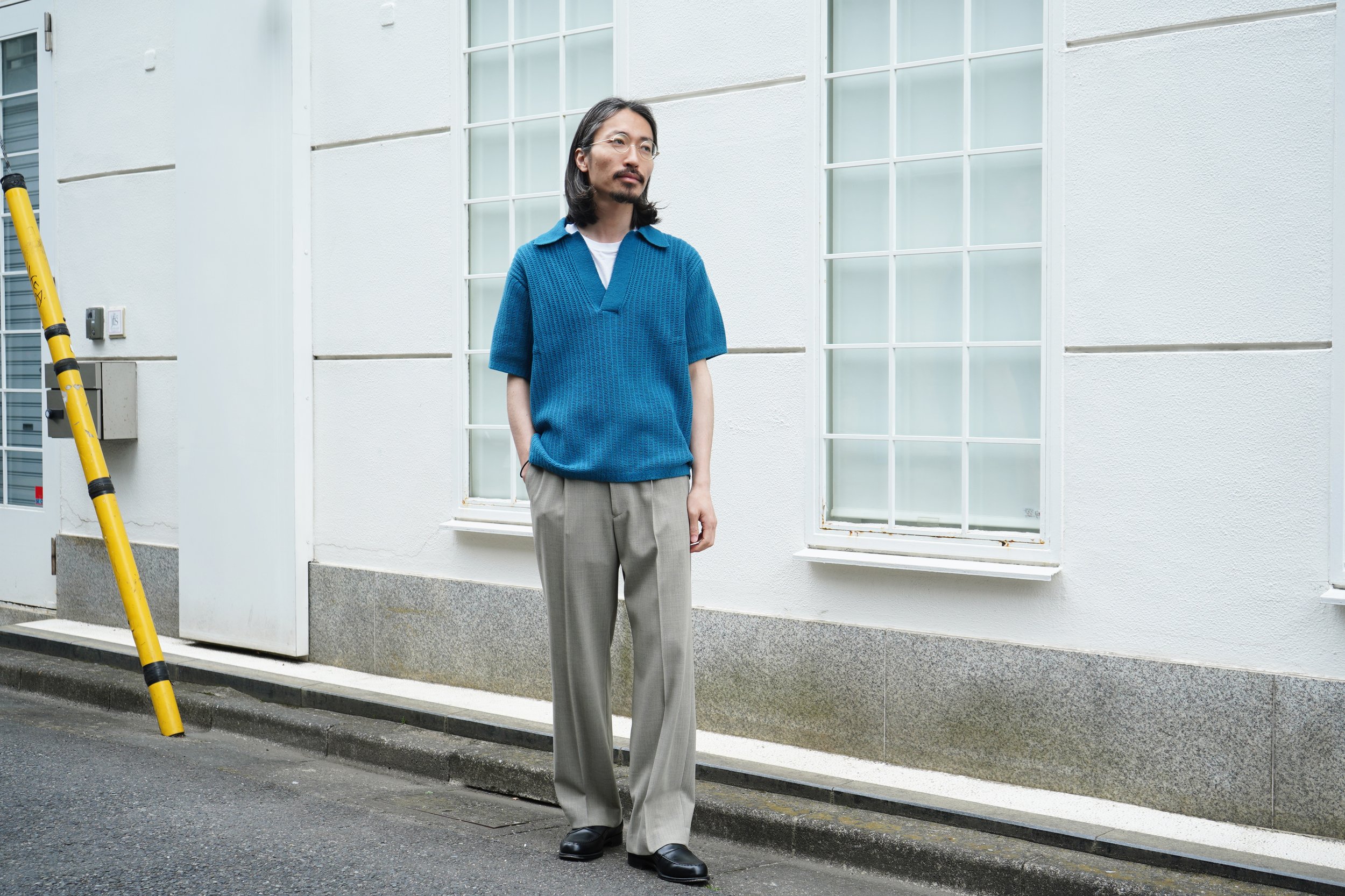 AURALEE BRUSHED COTTON WOOL RIB KNIT SKIPPER POLO — TF Blog AURALEE BRUSHED COTTON WOOL RIB KNIT SKIPPER POLO — TF Blog
