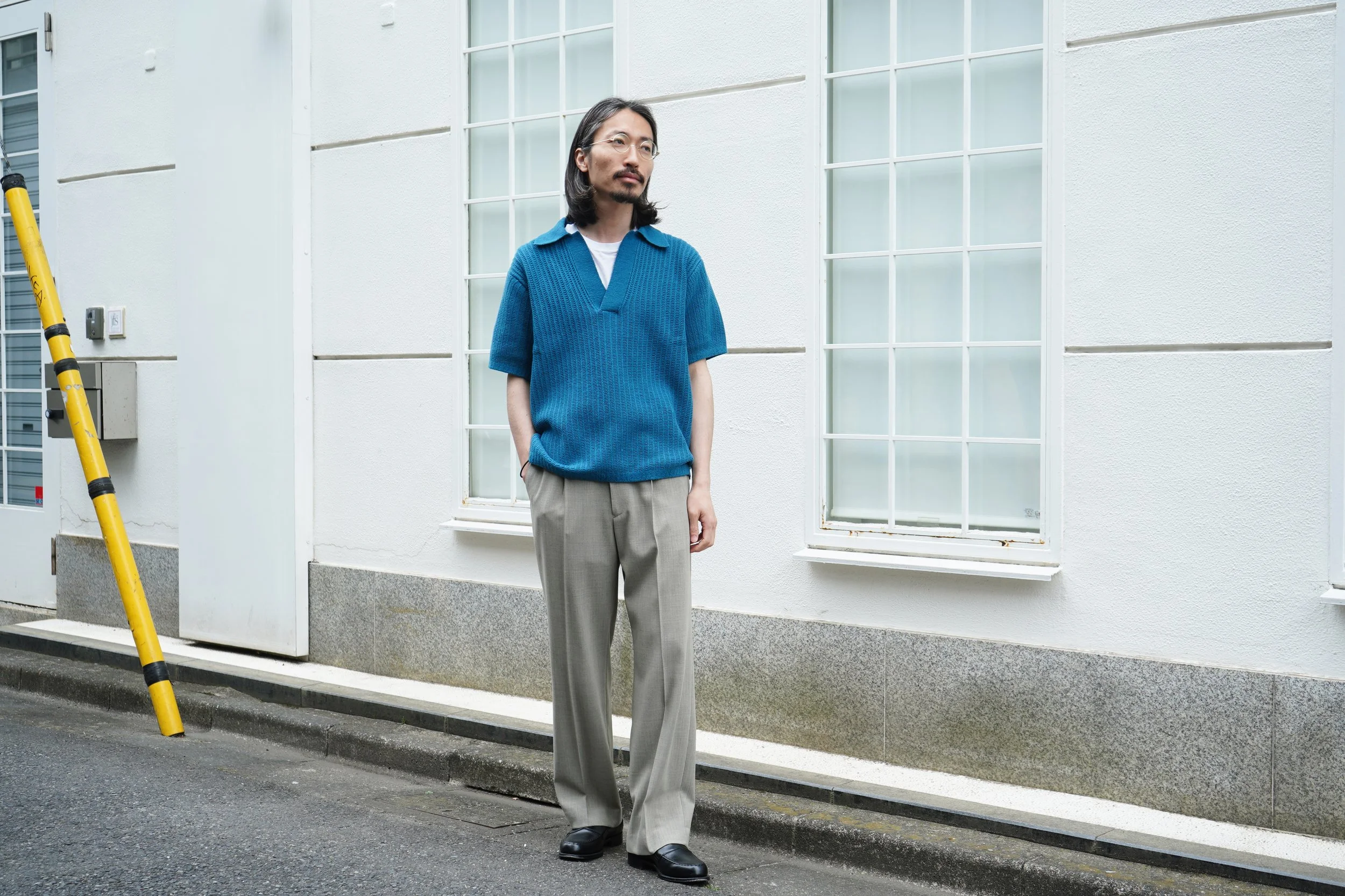 AURALEE BRUSHED COTTON WOOL RIB KNIT SKIPPER POLO — TF Blog