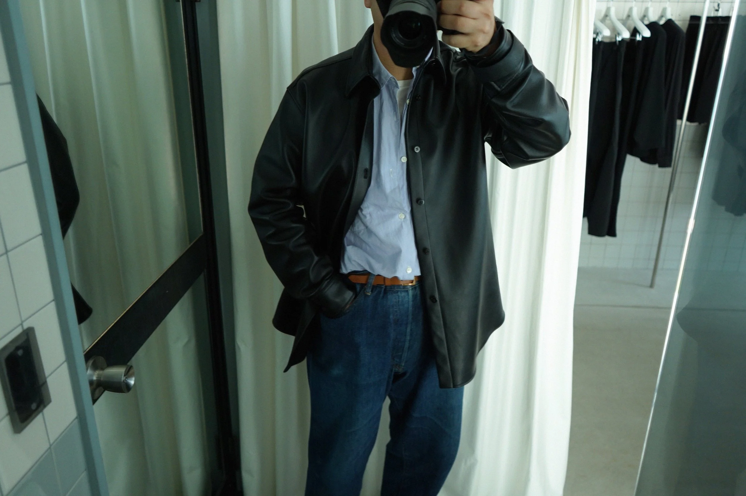 Cale : Lamb Leather Regular Collar Shirt