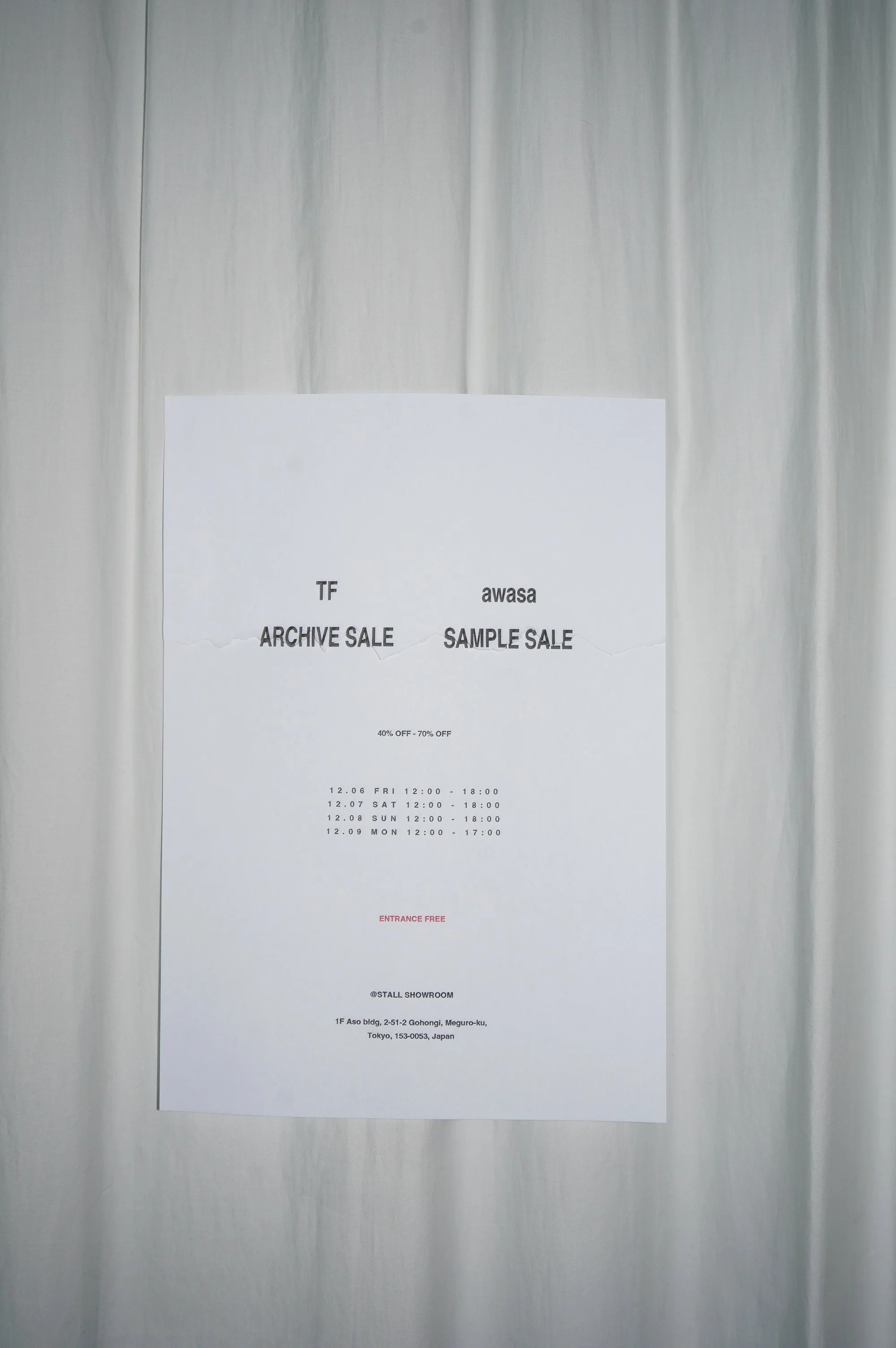 SAMPLE SALE &amp; ARCHIVE SALE