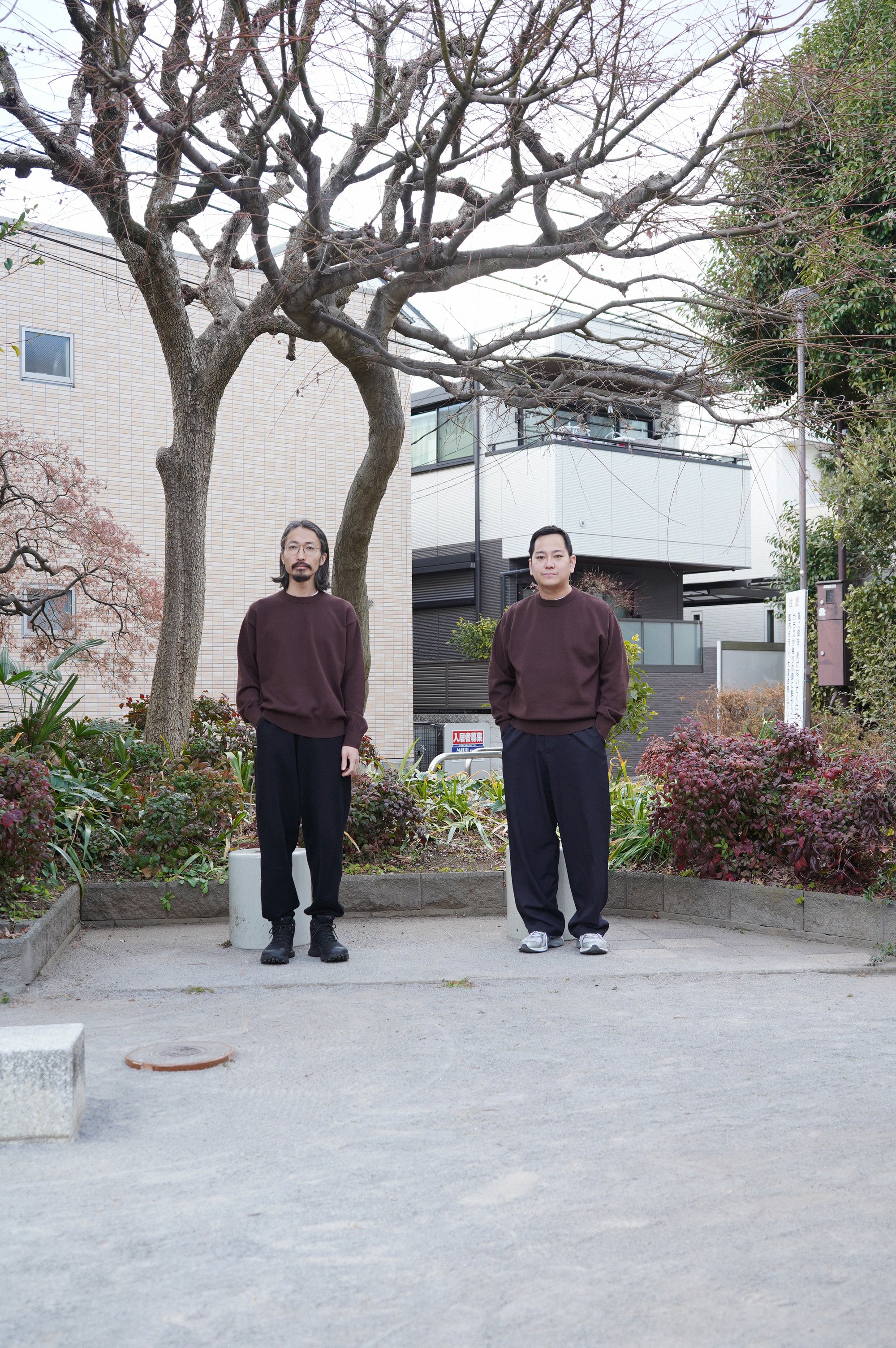 Yonetomi × TF : wave cotton crew neck knit 