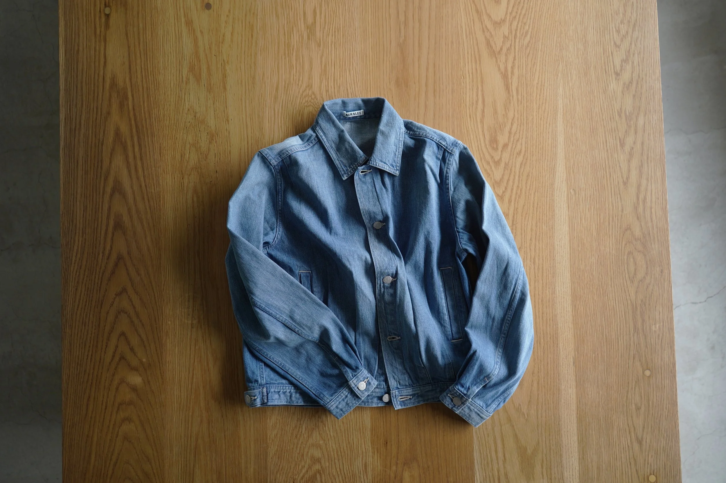 AURALEE : SELVEDGE FADED LIGHT DENIM BLOUSON — TF Blog