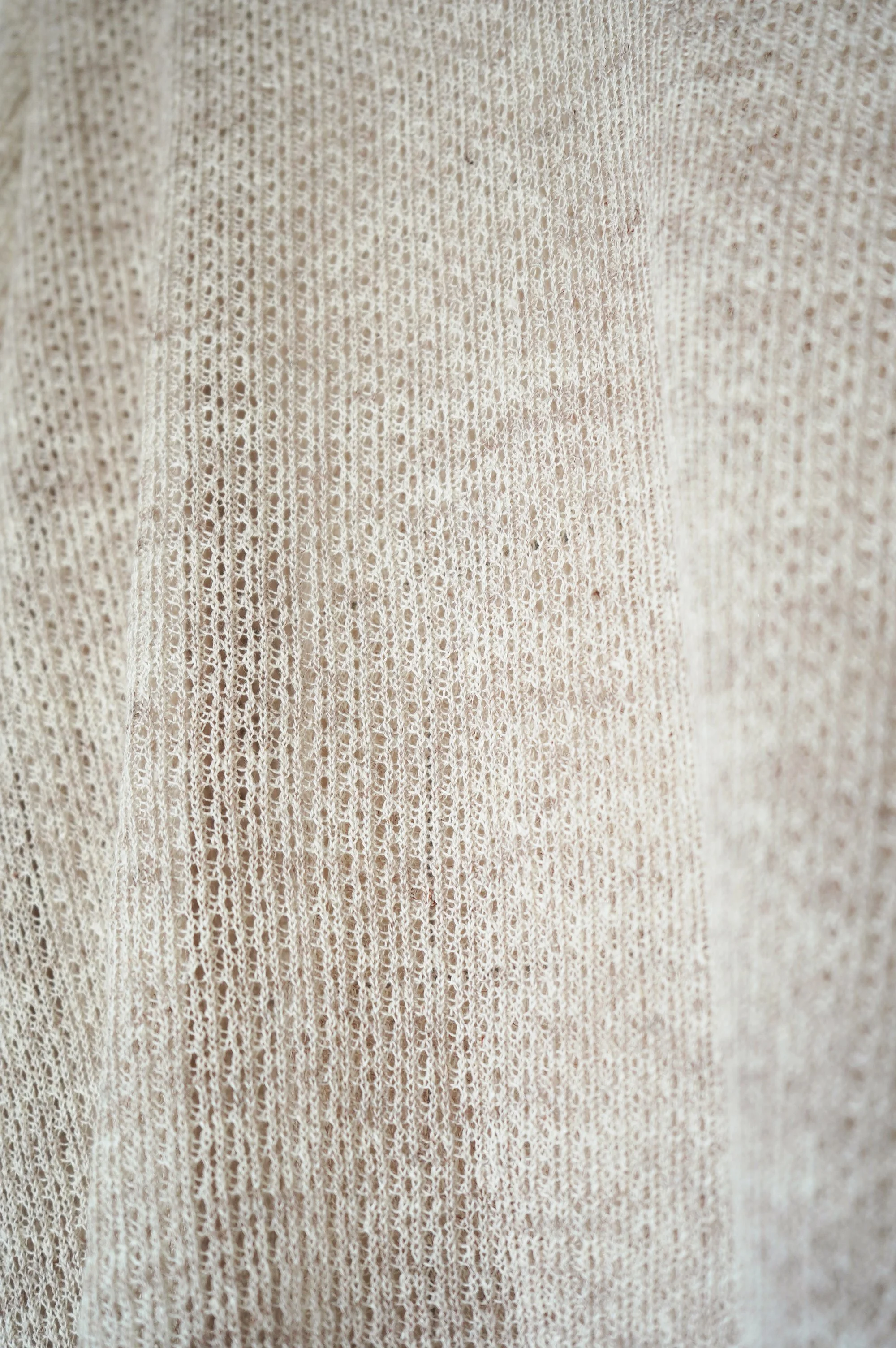 リネンのニットポロ