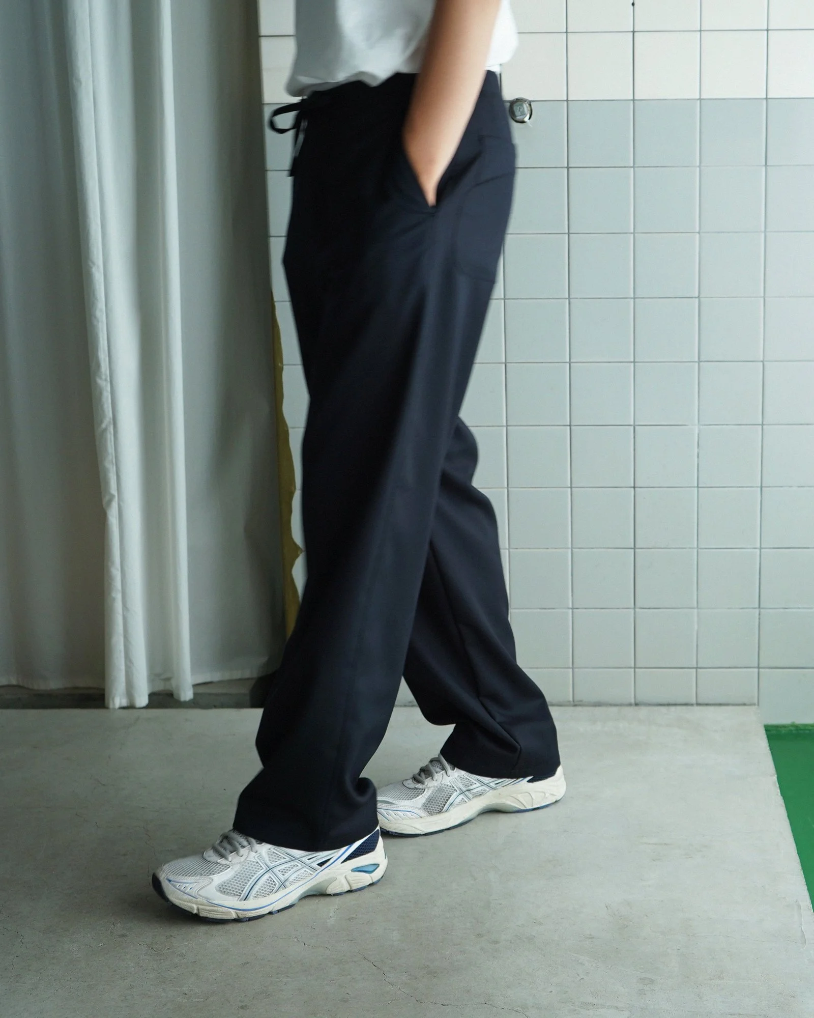 wool gabardine “day off” trousers