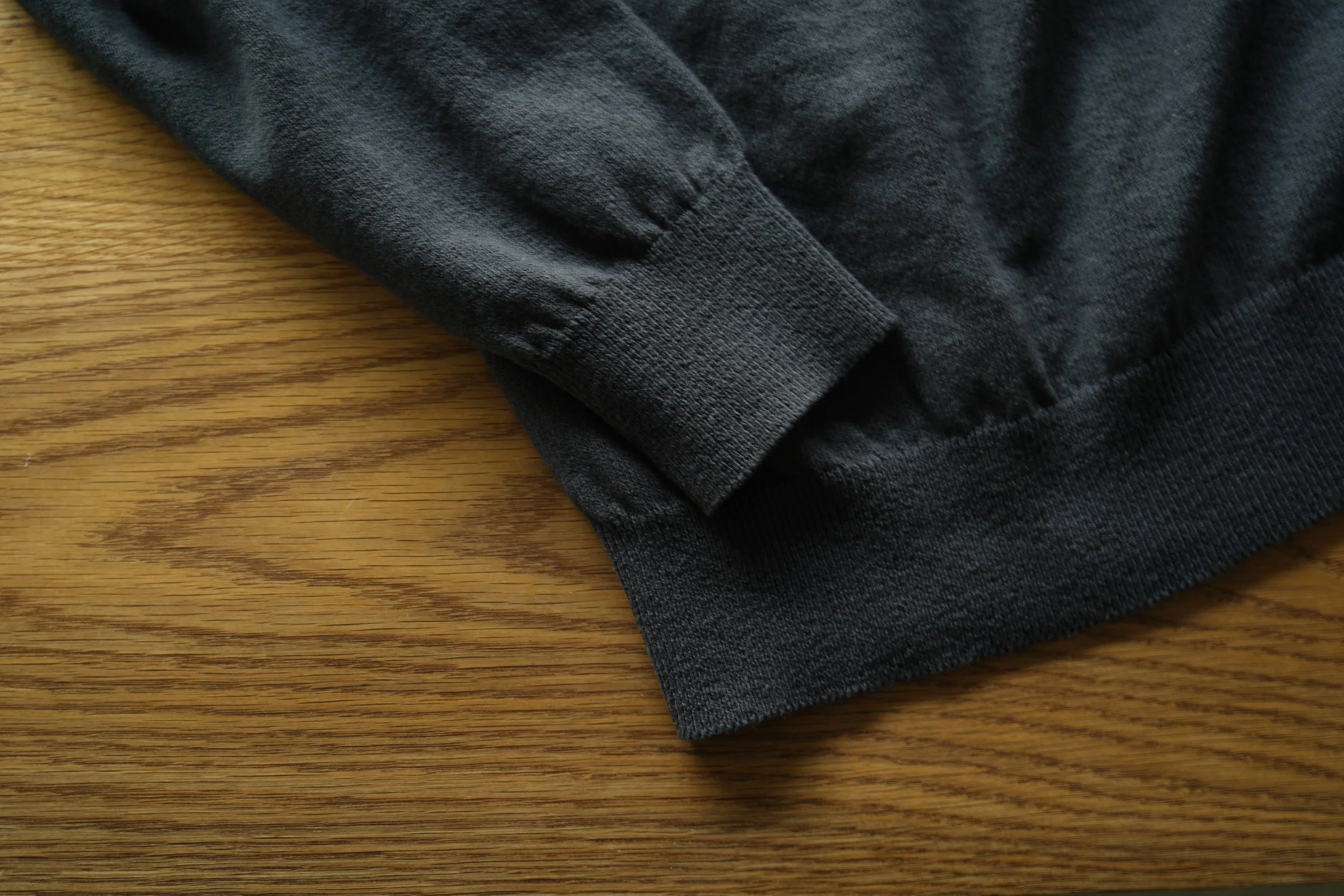 Yonetomi × TF : wave cotton crew neck knit - CHARCOAL - — TF Blog