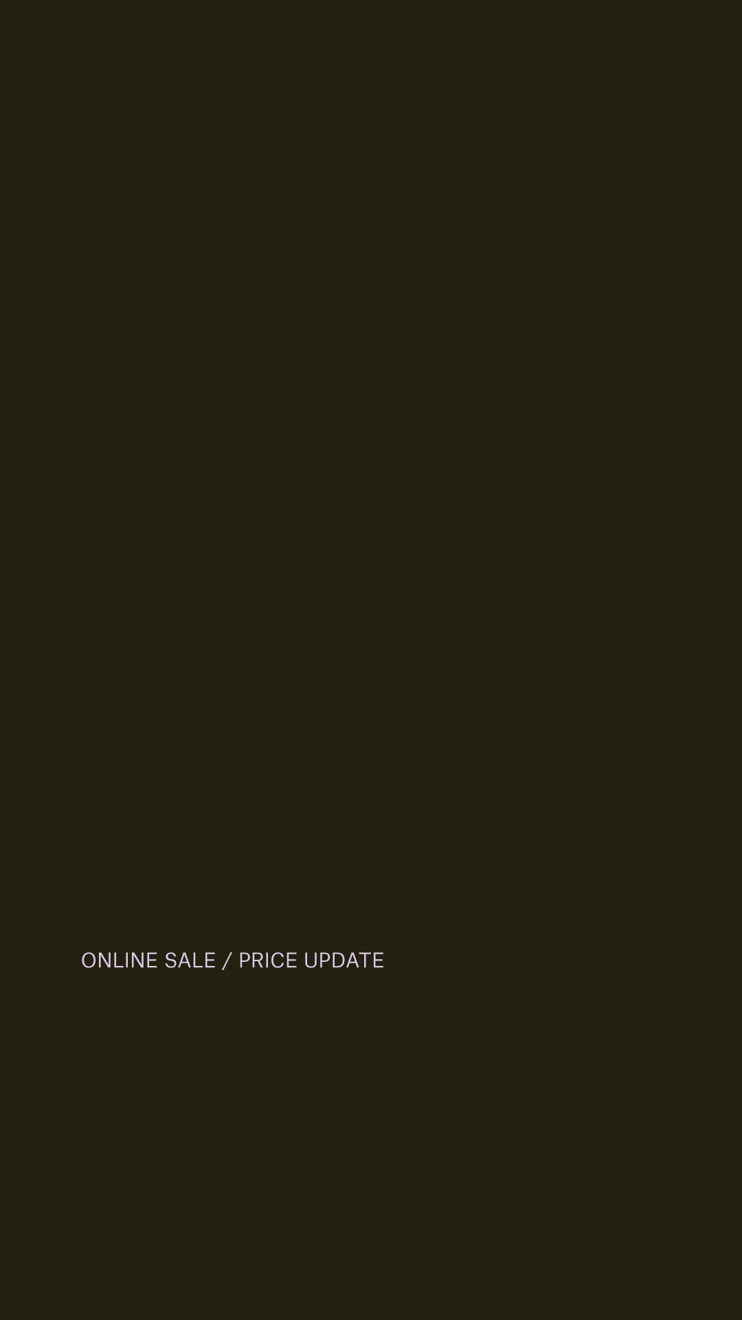 ONLINE SALE / PRICE UPDATE