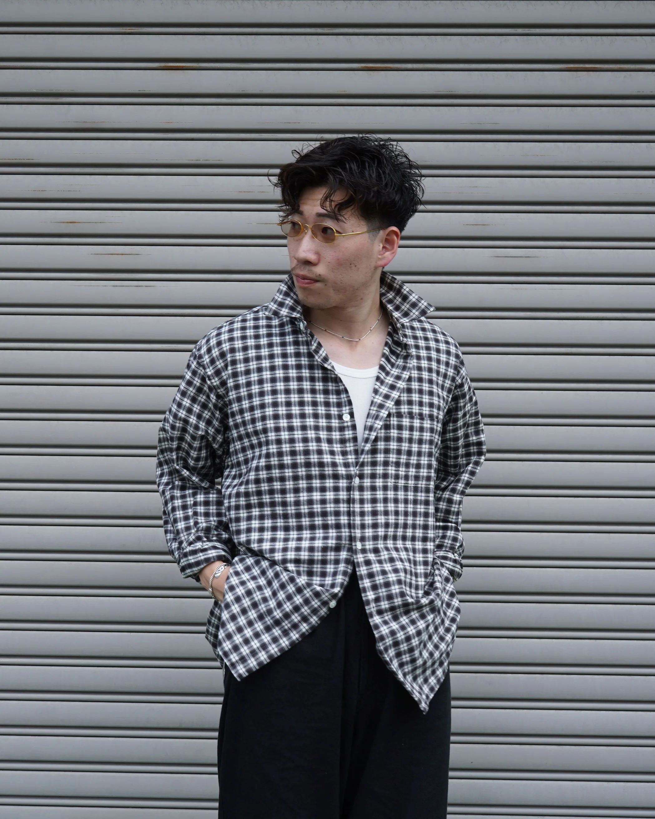 BAUTH : COTTON SILK CHECK SHIRTS