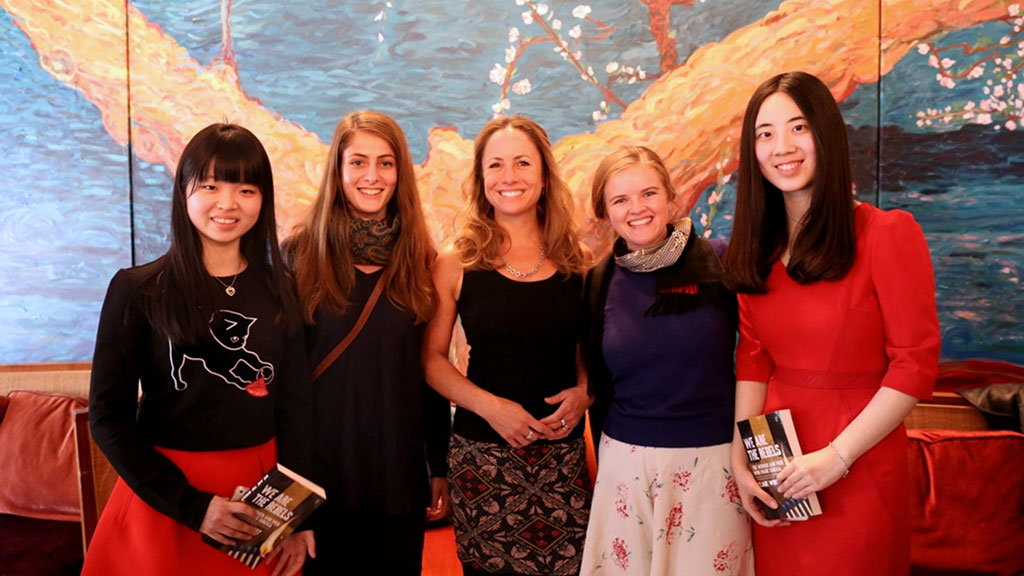 Australian student Chloe Dempsey (second from right) with NCP and ASC students, and Australian author Claire Wright (third from left). Chloe has spent the last 18 months studying in Beijing and assists with the Australian Studies course and FASIC’s annual conference held in China. Credit: Australian Embassy, China.