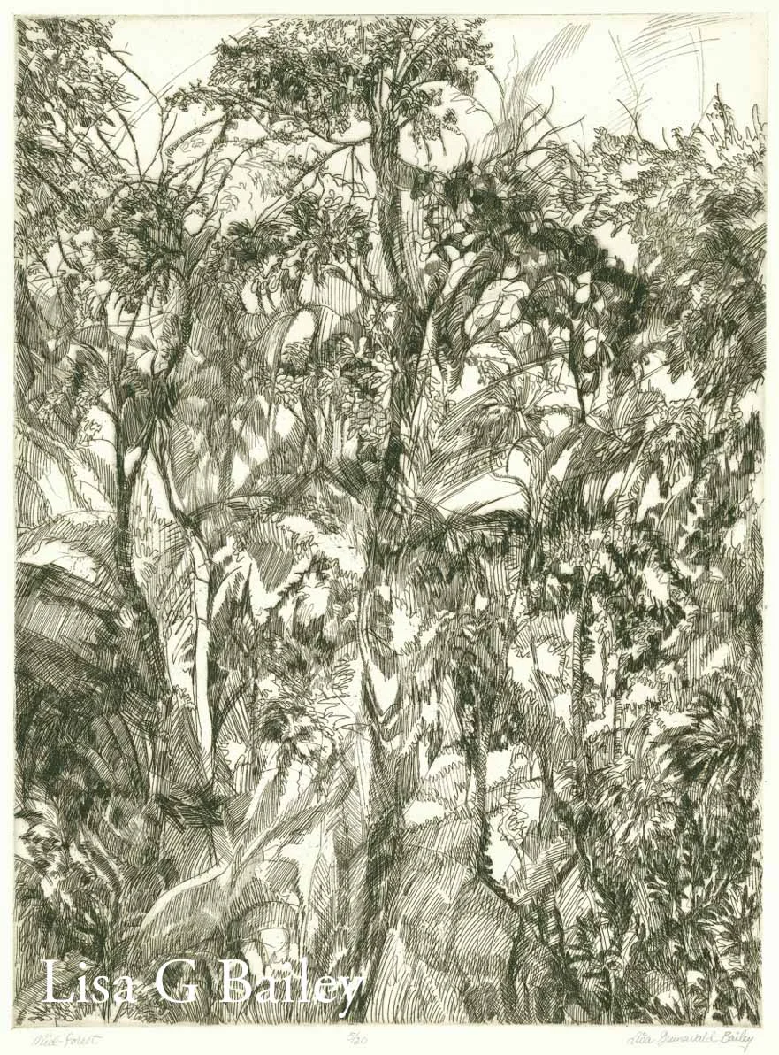 Mid-Forest - Etching