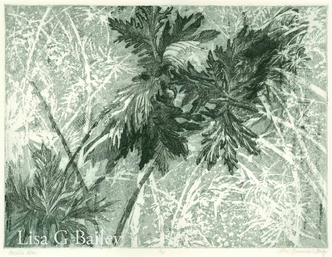 Reaching Palms - Etching