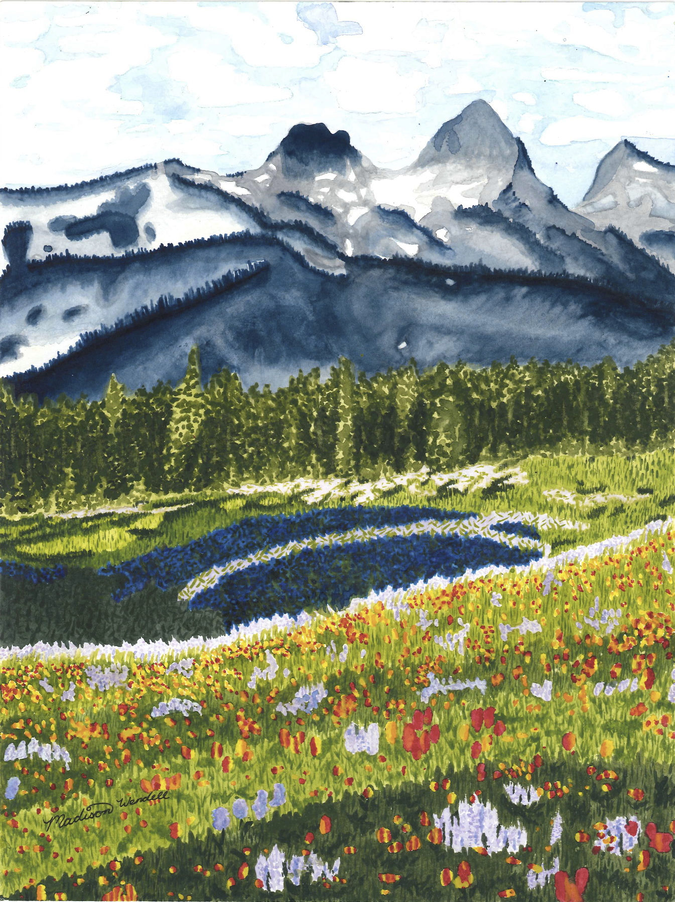 Madison Wendell.16yrs.Mountain.watercolor.2013