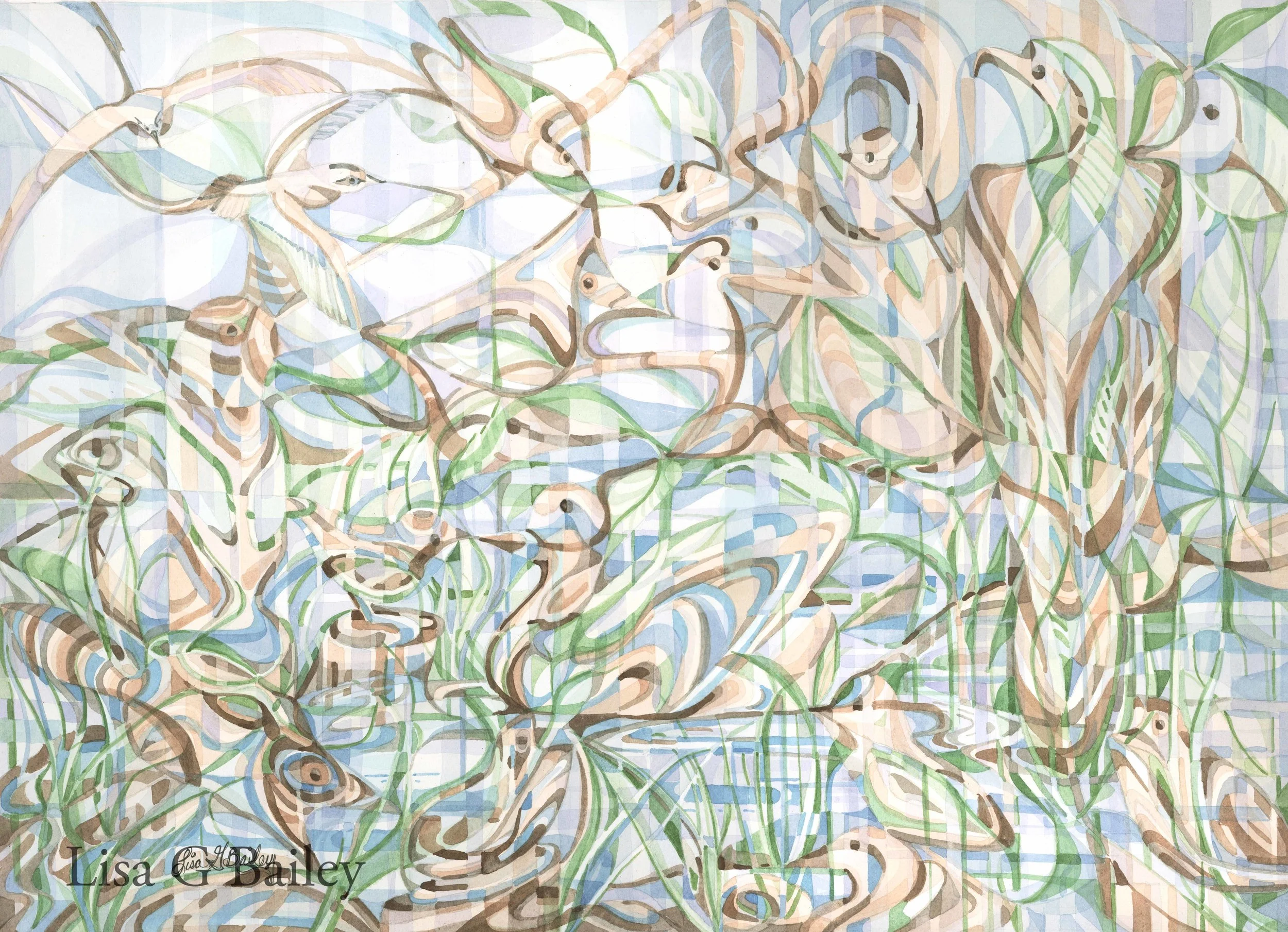 The Gathering (colorweave watercolor)