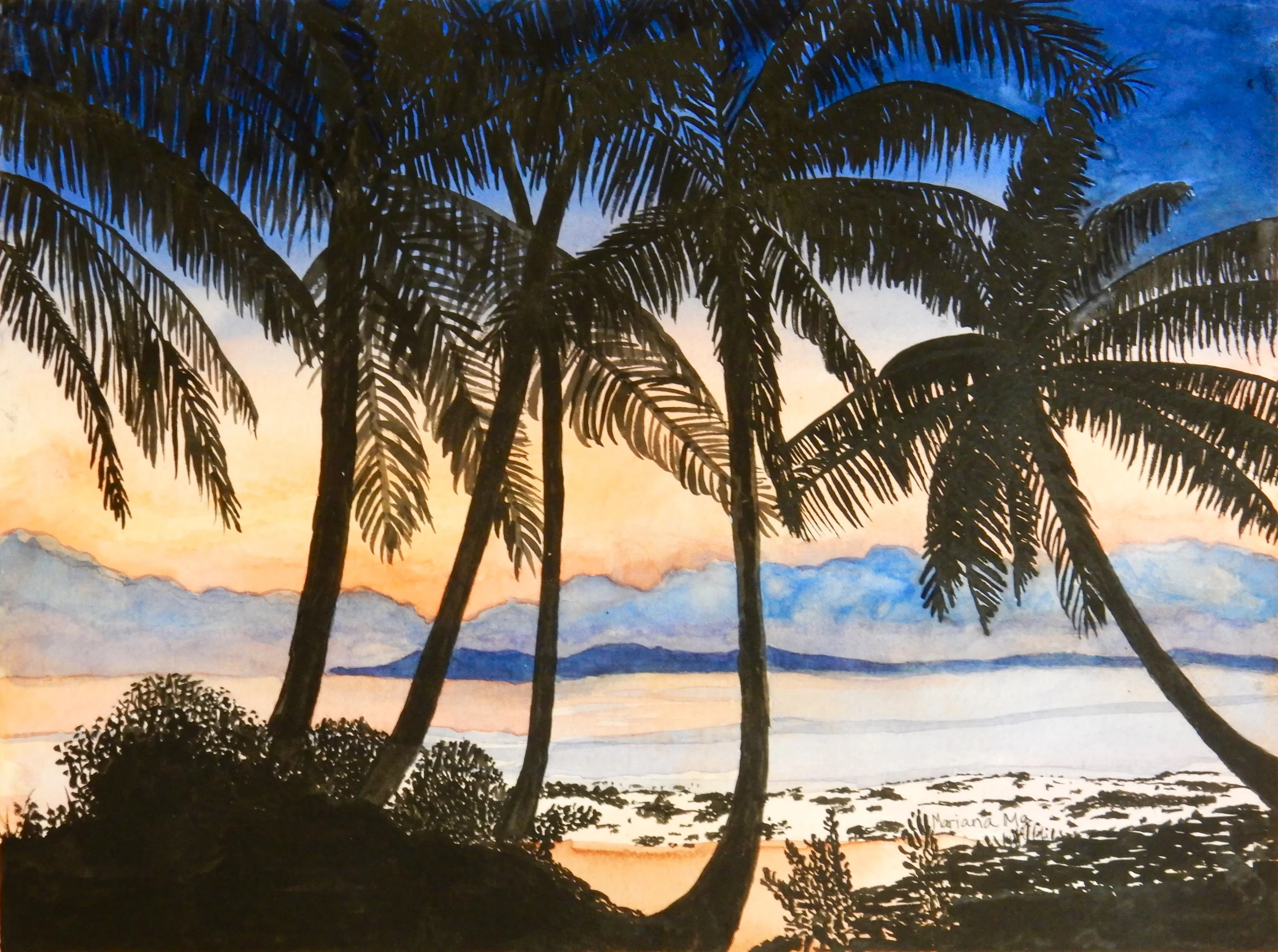 Mariana Ma.5th grade.watercolor.Summer Sunset