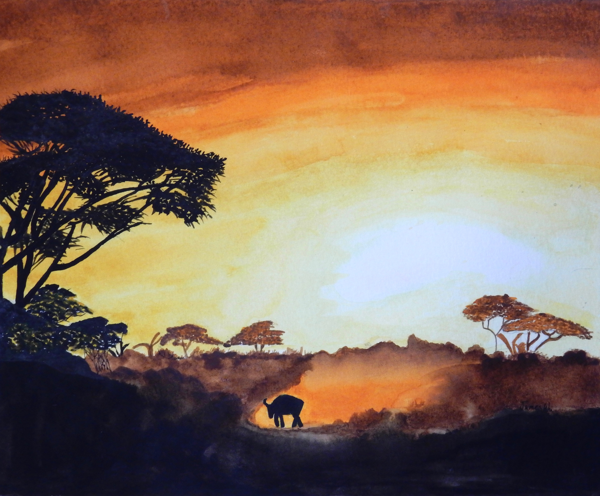 James Wu.12yrs.watercolor landscape