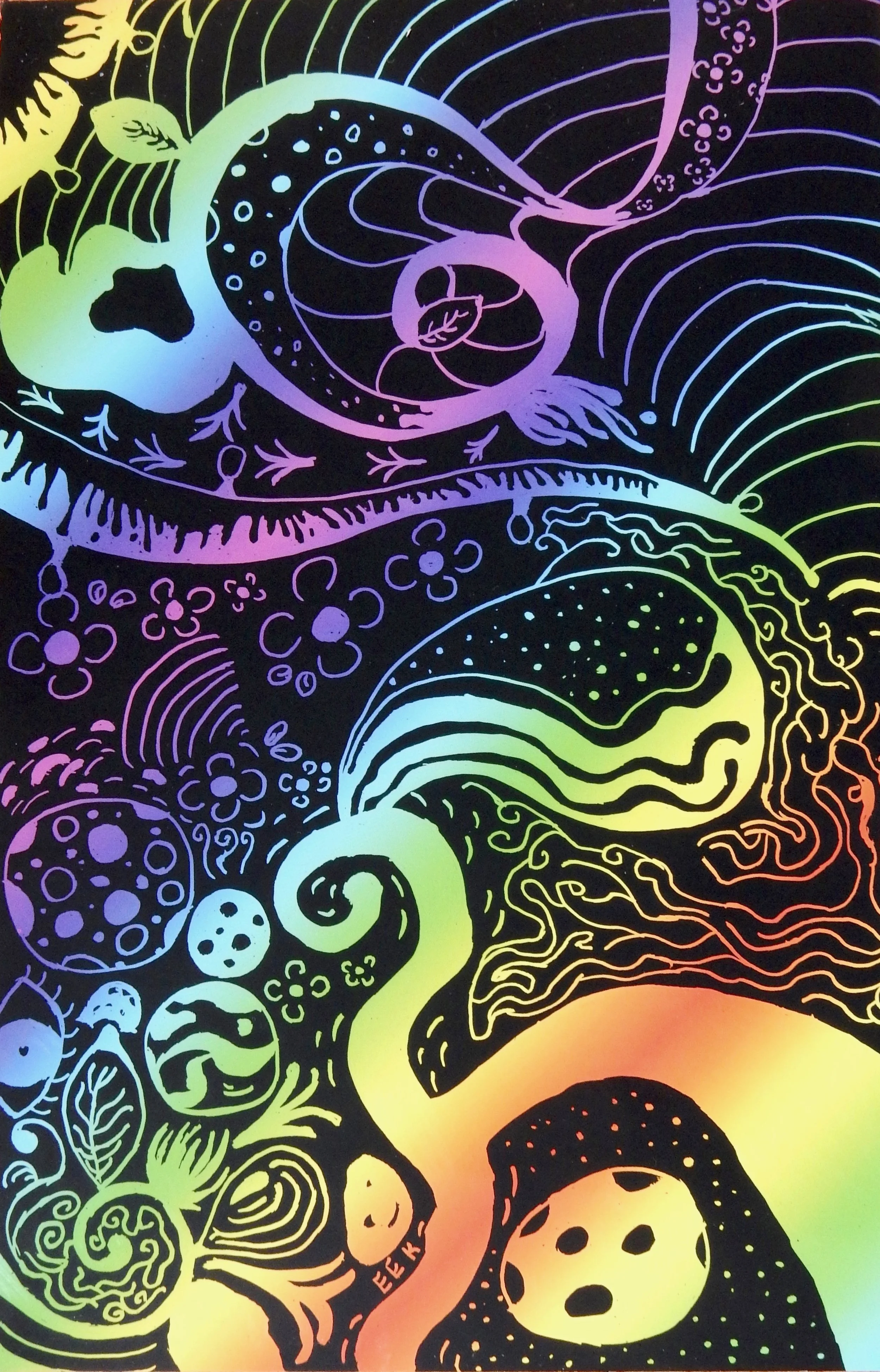 Emma Kaufmann.13 yrs.scratch art