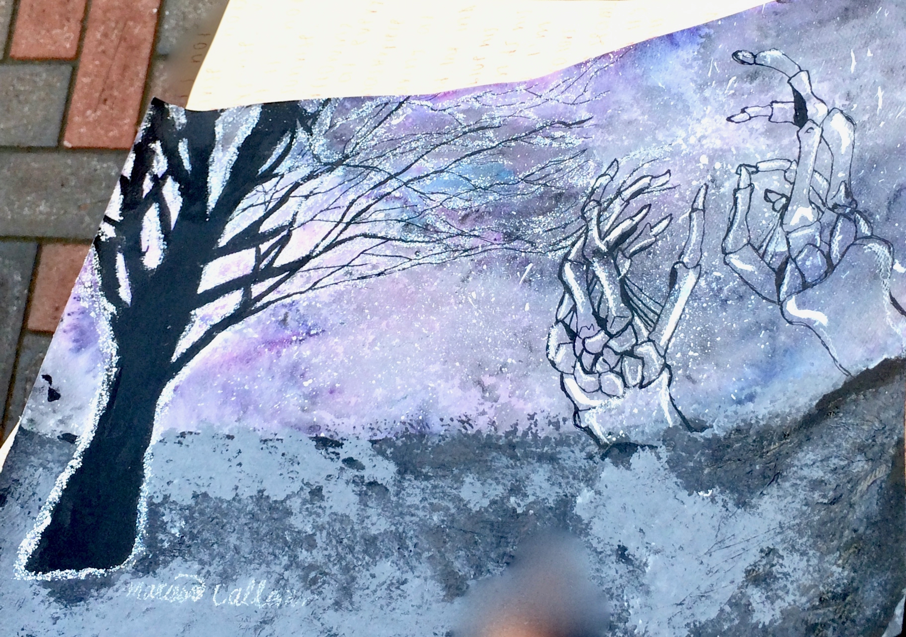 Marissa Callanan.acrylic with chalk. Afterlife