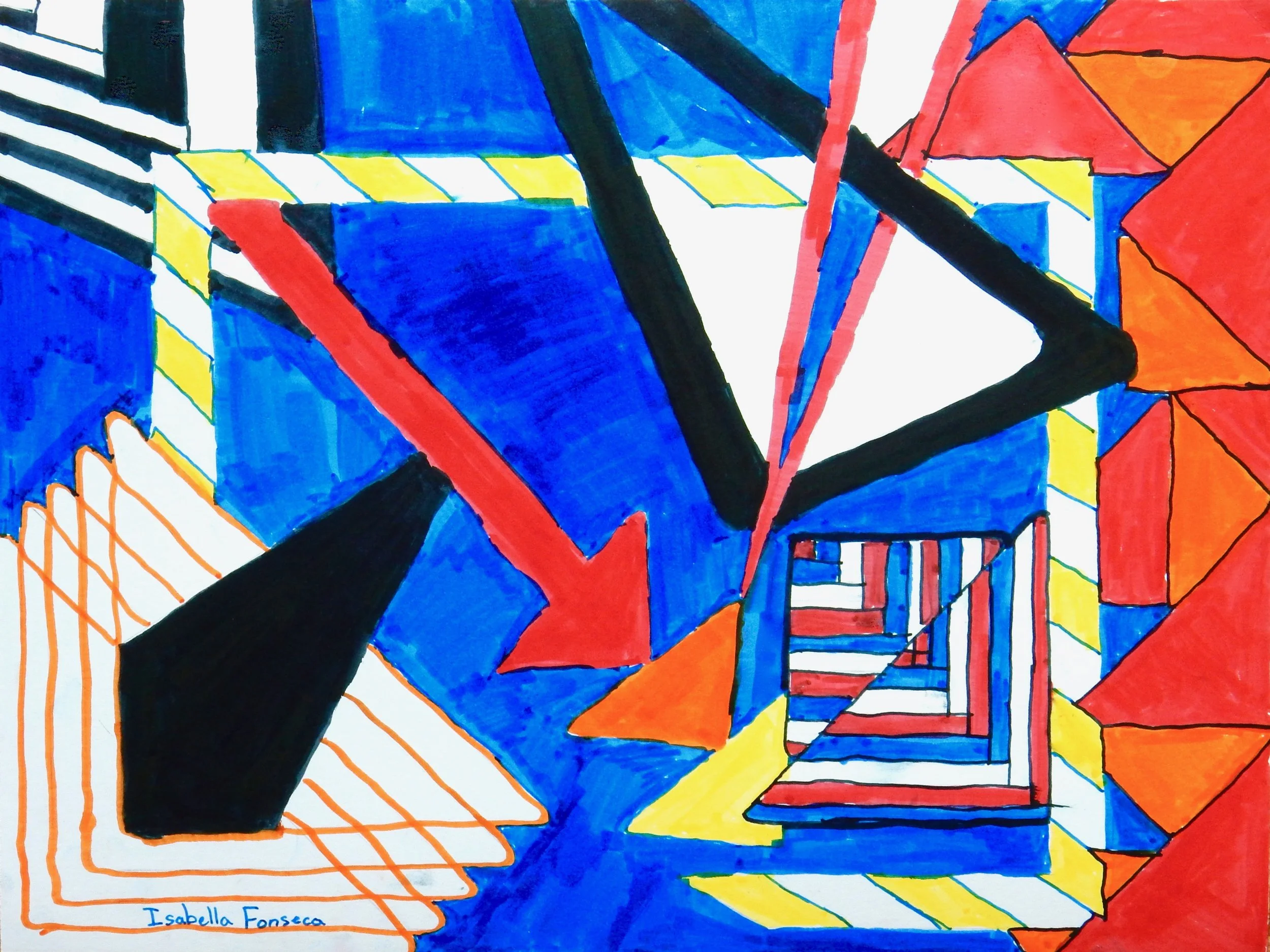 Isabella Fonseca.11 yrs.Triangles in Markers