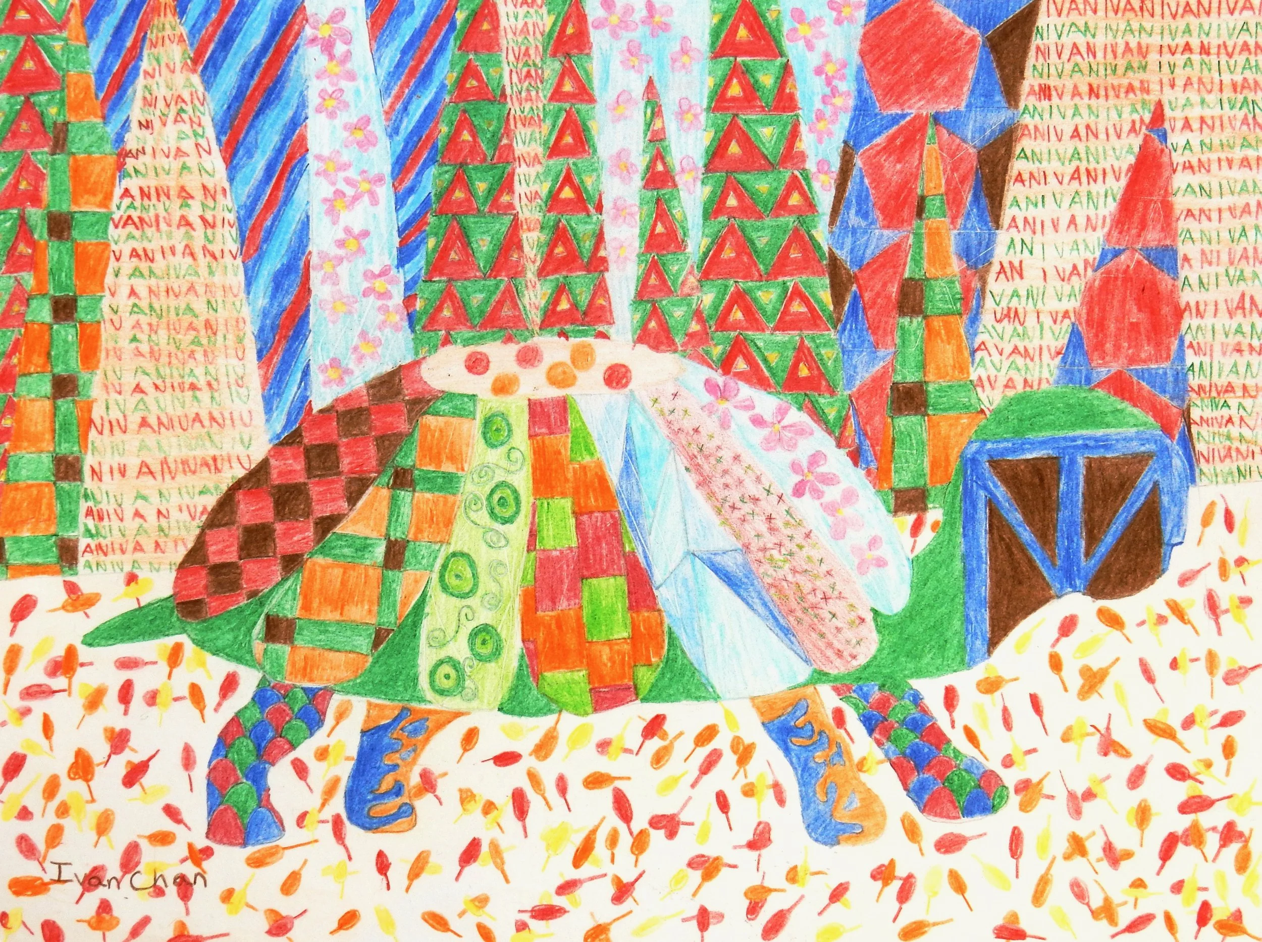 Ivan Chan.9 yrs old. 3rd grade. colored pencil. Turtle