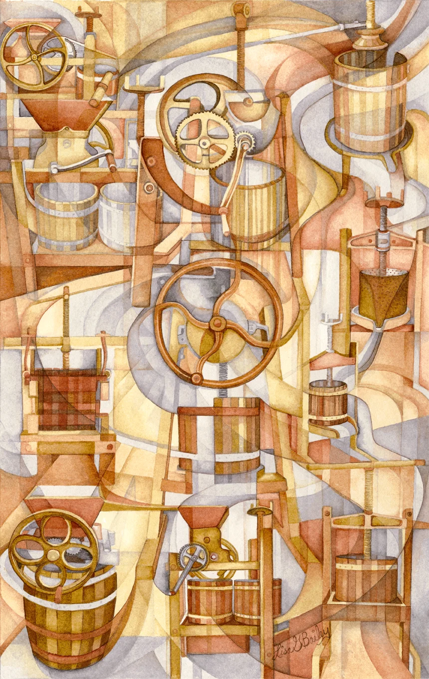 Lisa G Bailey. colorweave watercolor. ‘Press On’. giclee print available in store for $150