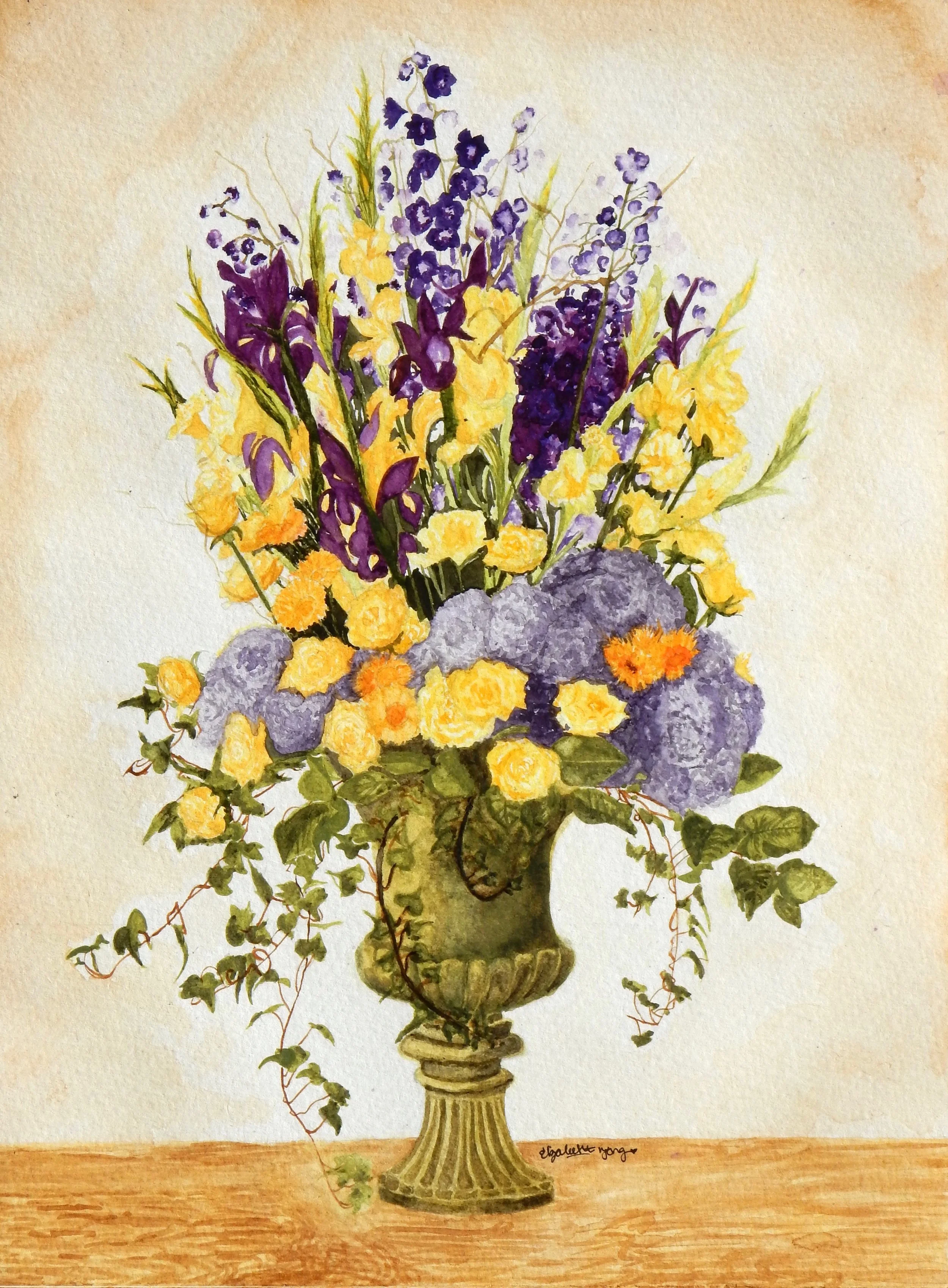 Elizabeth Tang.9th grade.watercolor.Flowers