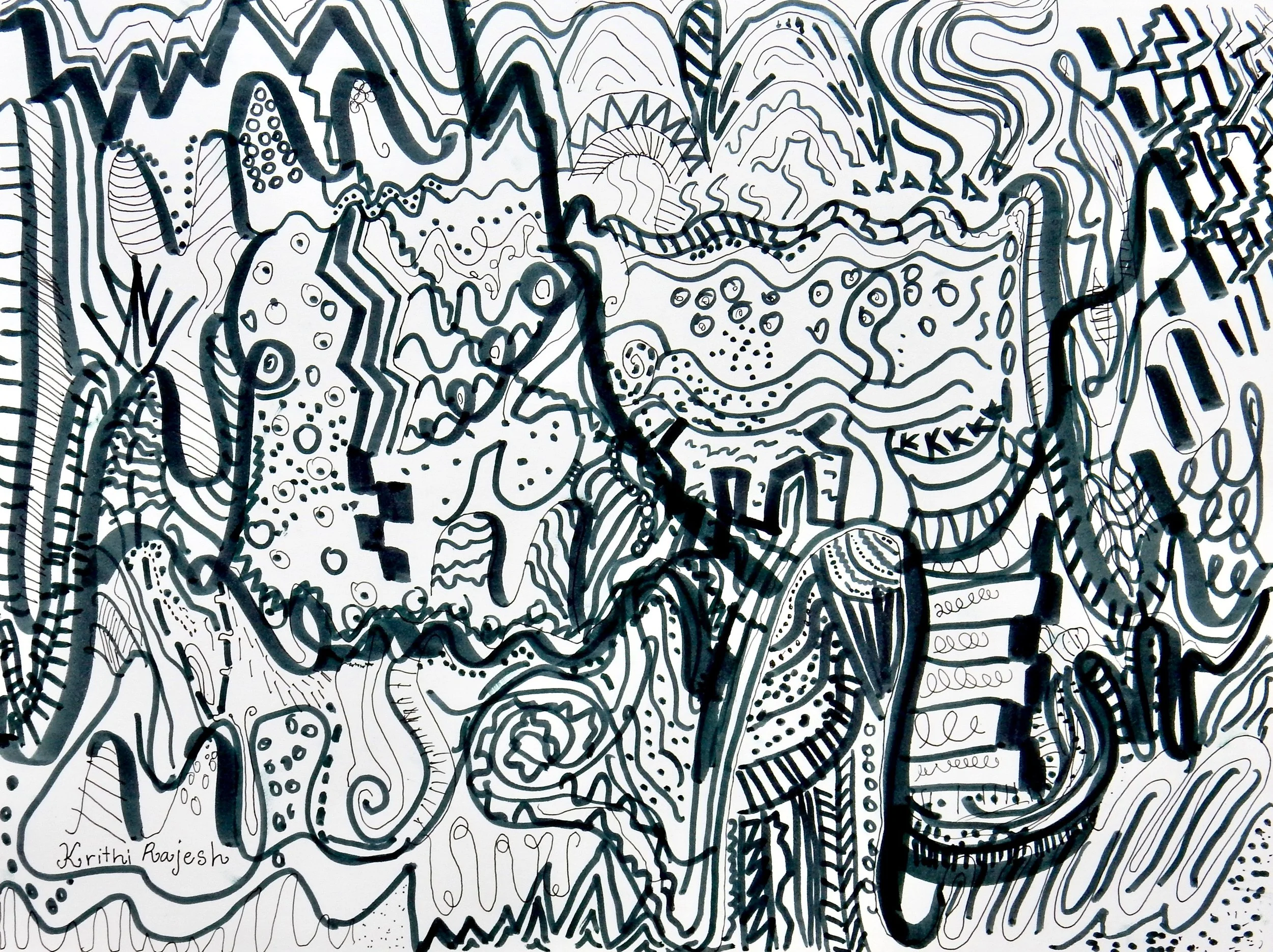 Krithi Rajesh,10 yrs old.markers
