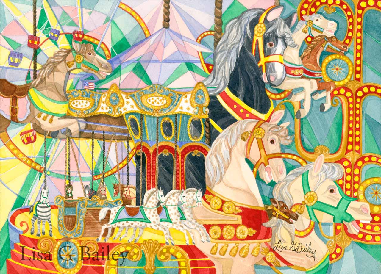 Carousel Dream. watercolor