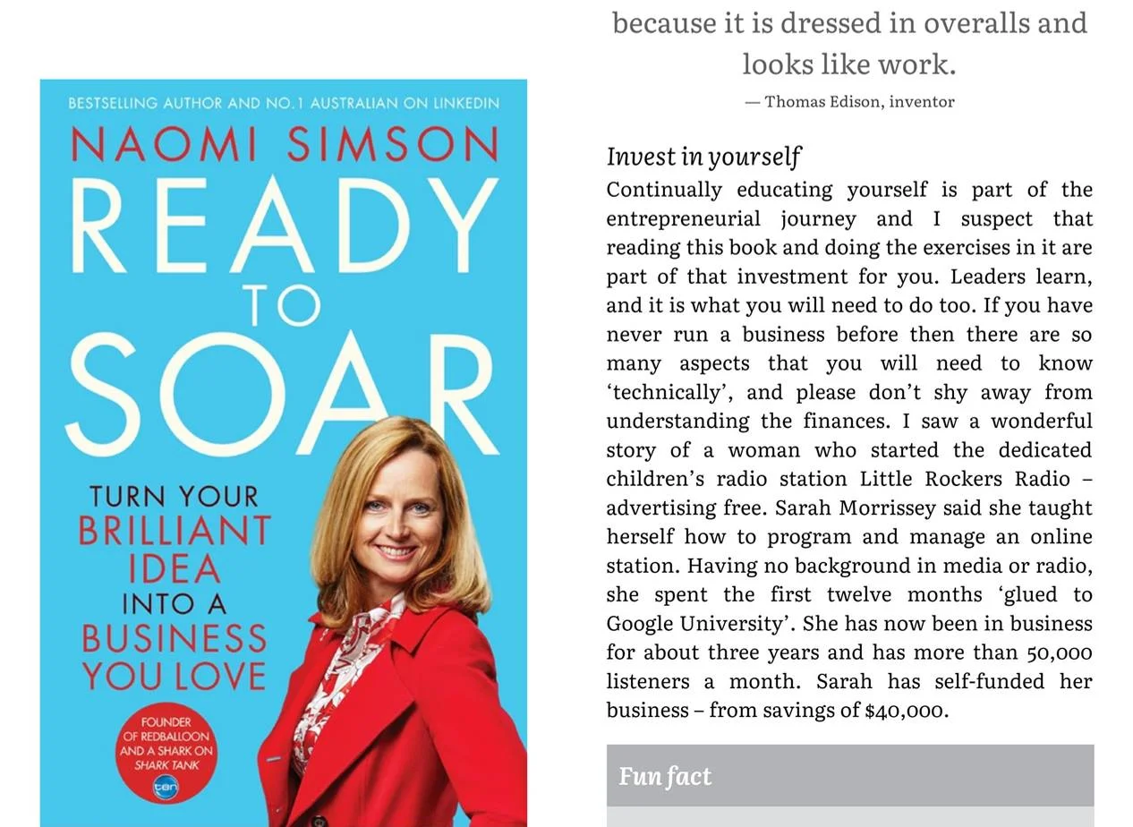 Naomi Simson - Ready to Soar - Sarah Morrissey - Little Rockers Radio