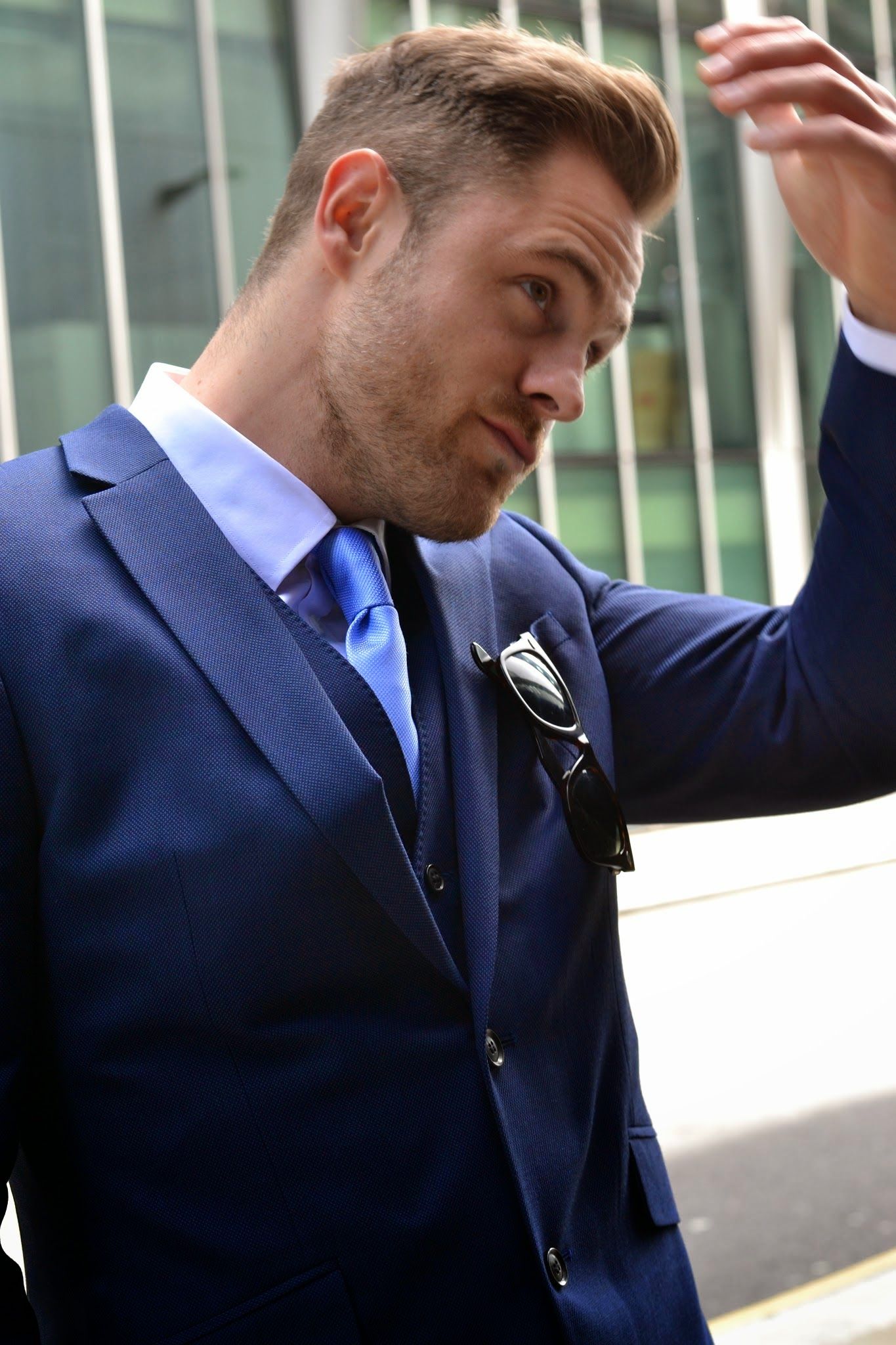 Ben from Twenty First Century Gent wears a super durable M&S suit