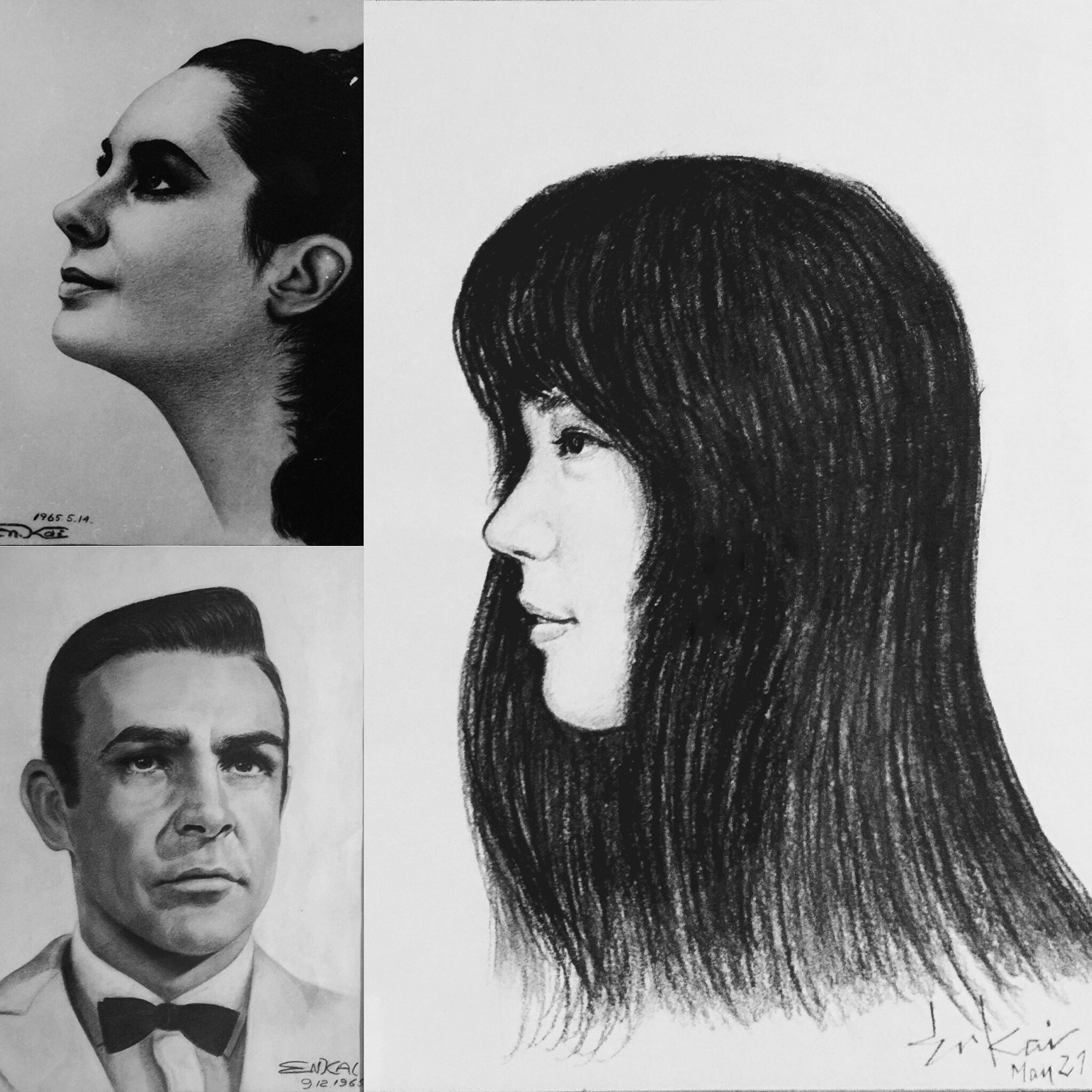 A few pieces of my father's portraits including one of my mom (the one that isn't Liz Taylor).