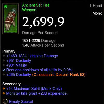 Gives you additional main stat (here 3 x Emeralds were used). 