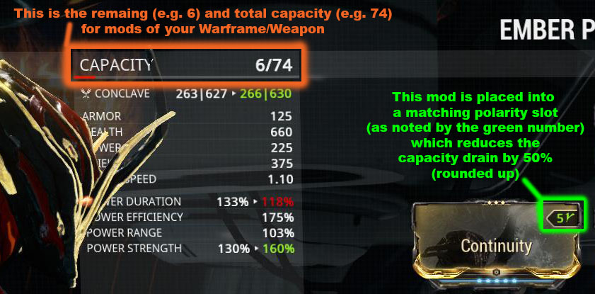 Capacity is the single most important feature of an item that will determine how many and how powerful of a mod you can plug into your Warframe or equipment. More is always better. Potato it for the first time to notice instant improvement to its capacity!