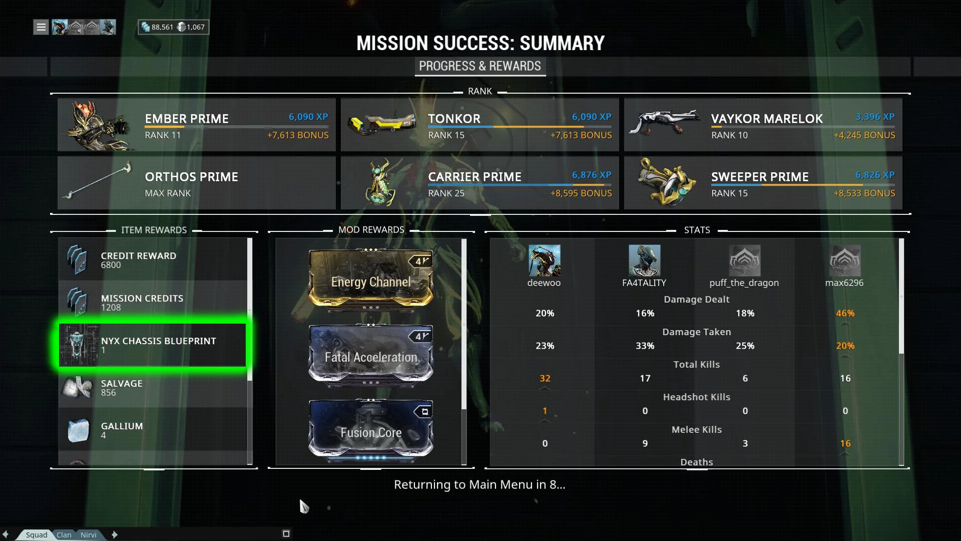 Woohoo! The Nyx Chassis Blueprint dropped for me! Great if it's my first time getting it... not so great if I've gotten it before multiple times...