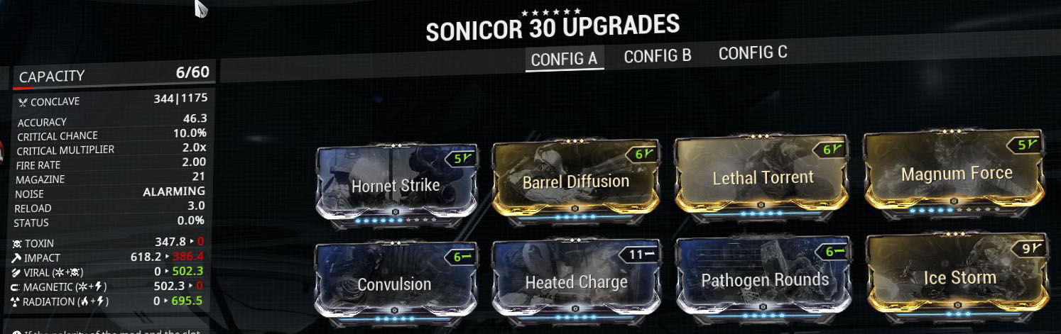 One of my favourite Secondaries in the game, The Sonicor with 6 Formas!