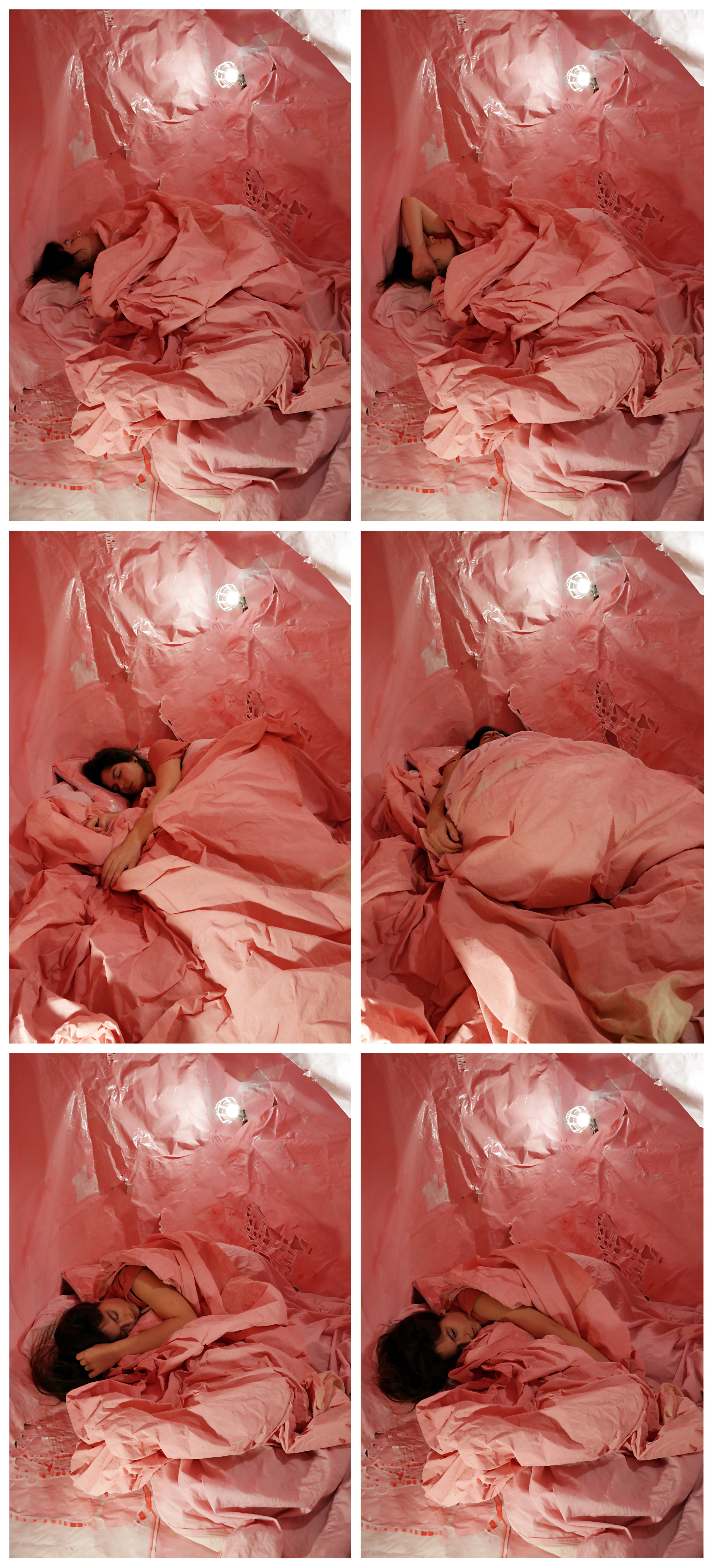Sleeping in my installation: Night of 21st-22nd October, selected photographs from approx. 11.30 pm - 05.30 am