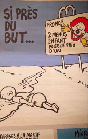 New Furor Tagged Charlie Hebdo for Satire on Drowned Syrian Boy