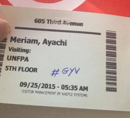 MERIAM AYACHI AT THE UNITED NATIONS HQ IN NEW YORK, TO DISCUSS THE ROLE OF AFRICAN YOUTHS IN THE POPULARIZATION AND IMPLEMENTATION OF THE SUSTAINABLE DEVELOPMENT GOALS.