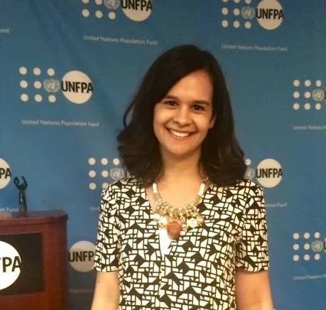 MERIAM AYACHI AT THE UNITED NATIONS HQ IN NEW YORK, TO DISCUSS THE ROLE OF AFRICAN YOUTHS IN THE POPULARIZATION AND IMPLEMENTATION OF THE SUSTAINABLE DEVELOPMENT GOALS.