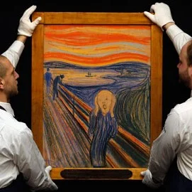 The original The Scream painting, one of the most recognized artworks depicting fear, by Norwegian Expressionist painter Edvard Munch. Credit: The Guardian