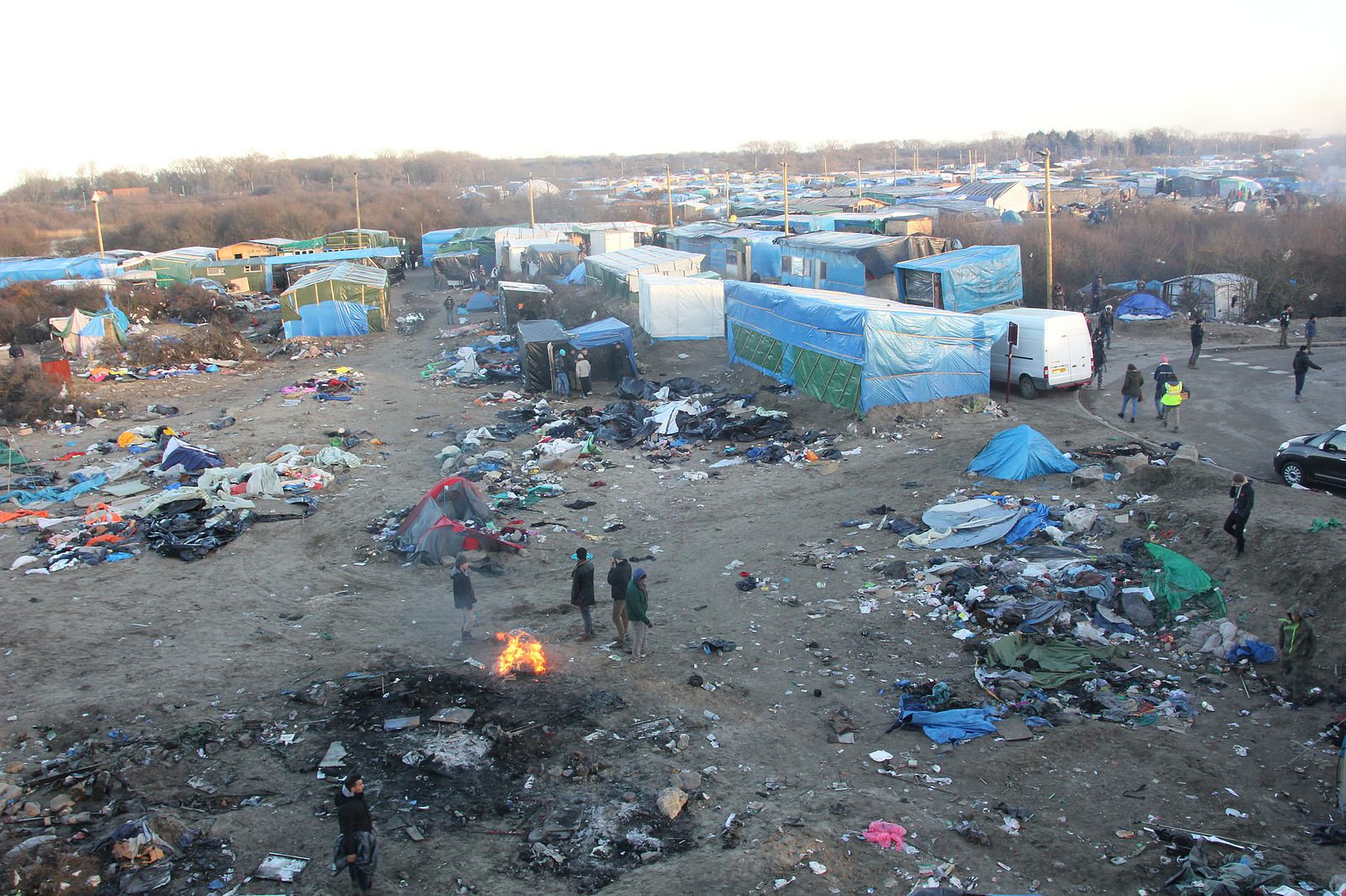 The refugee camp in Calais, France, before it was completely demolished. Cover credit: Wikimedia