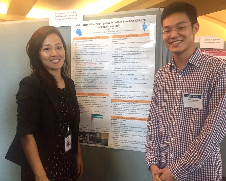 Jung Won with his research mentor Haein Shin at International Conference on Sustainable Development (IC-SD), Columbia University