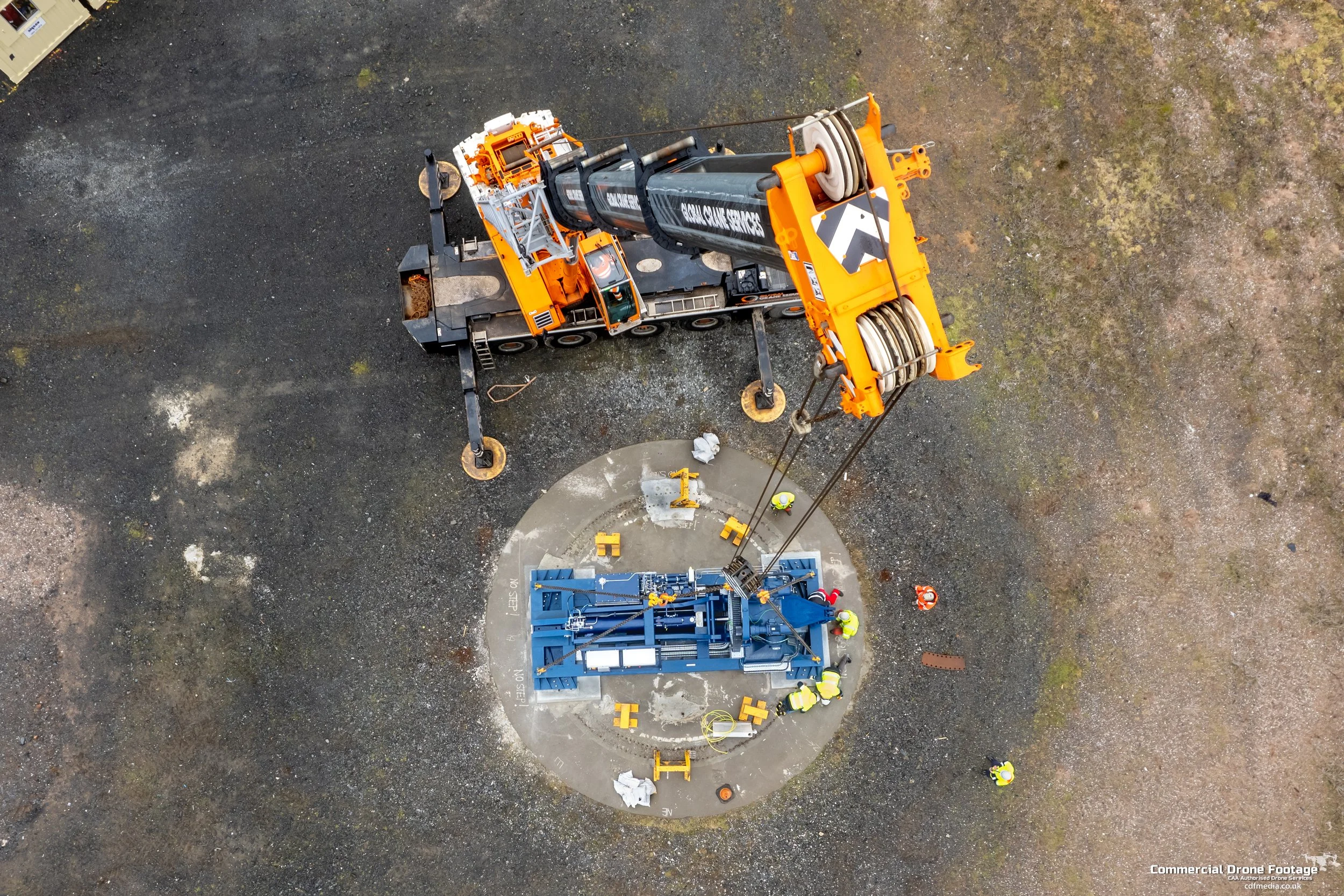 Top view of FastRig base installation at Hunterston