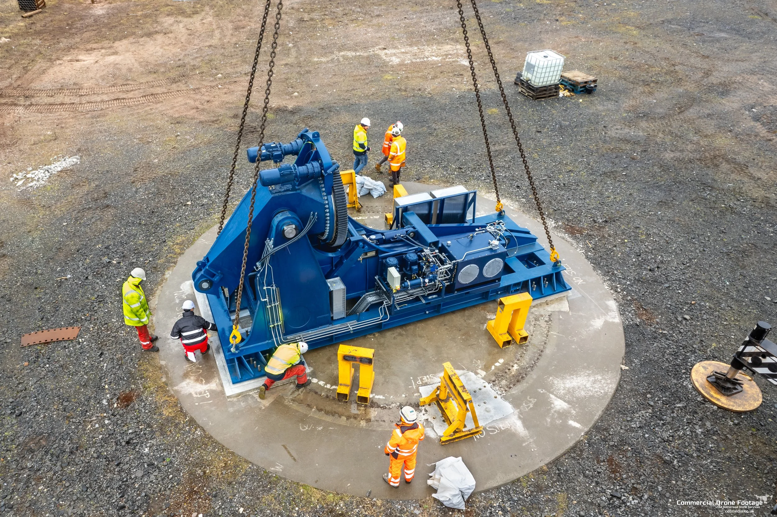 Securing FastRig base into foundation at Hunterston